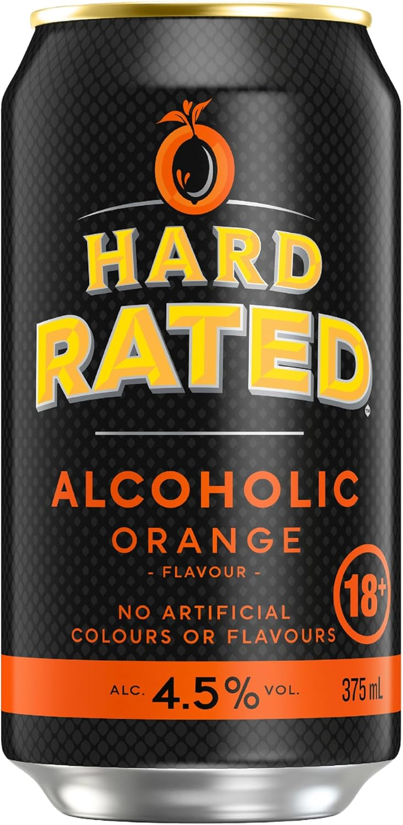 Hard Rated, Orange Flavour, Refreshing Premix Drink, 4.5% ABV, 375Ml (Case of 30 Cans) image number 4