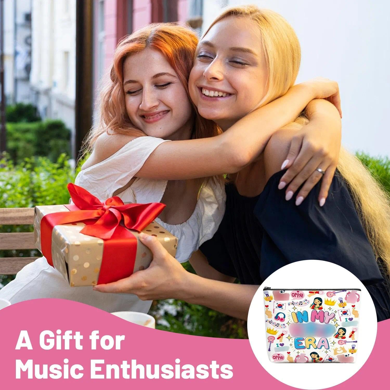 K-Pop Makeup Bag, Waterproof Linen Cosmetic Bags, Just a Girl Who Loves K-Pop Gift for Women, Girls, Teenagers, Fans, Enthusiasts image number 3