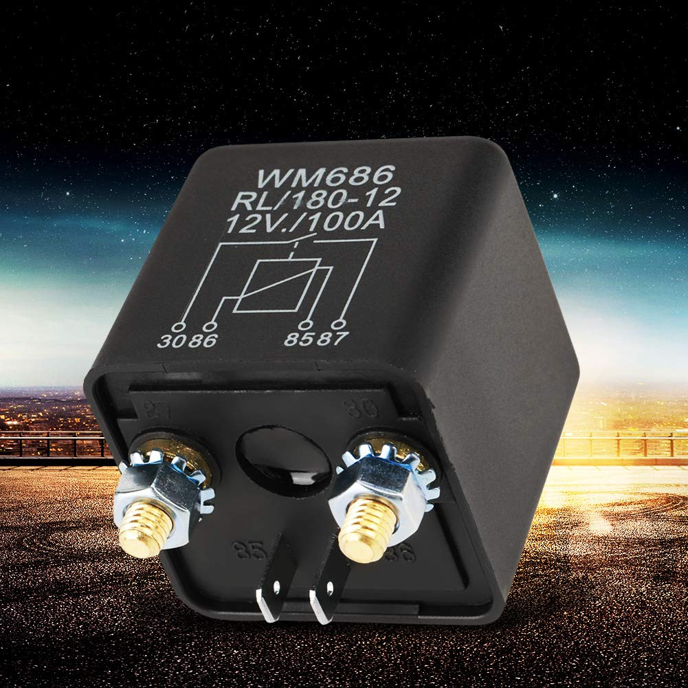 Heavy Duty Car Starter Relay DC 12V 100A Normal Open Car Relay Electrical Relays Switch - Dustproof Design & 4-Pin Relay Type for Control Battery On/Off image number 4