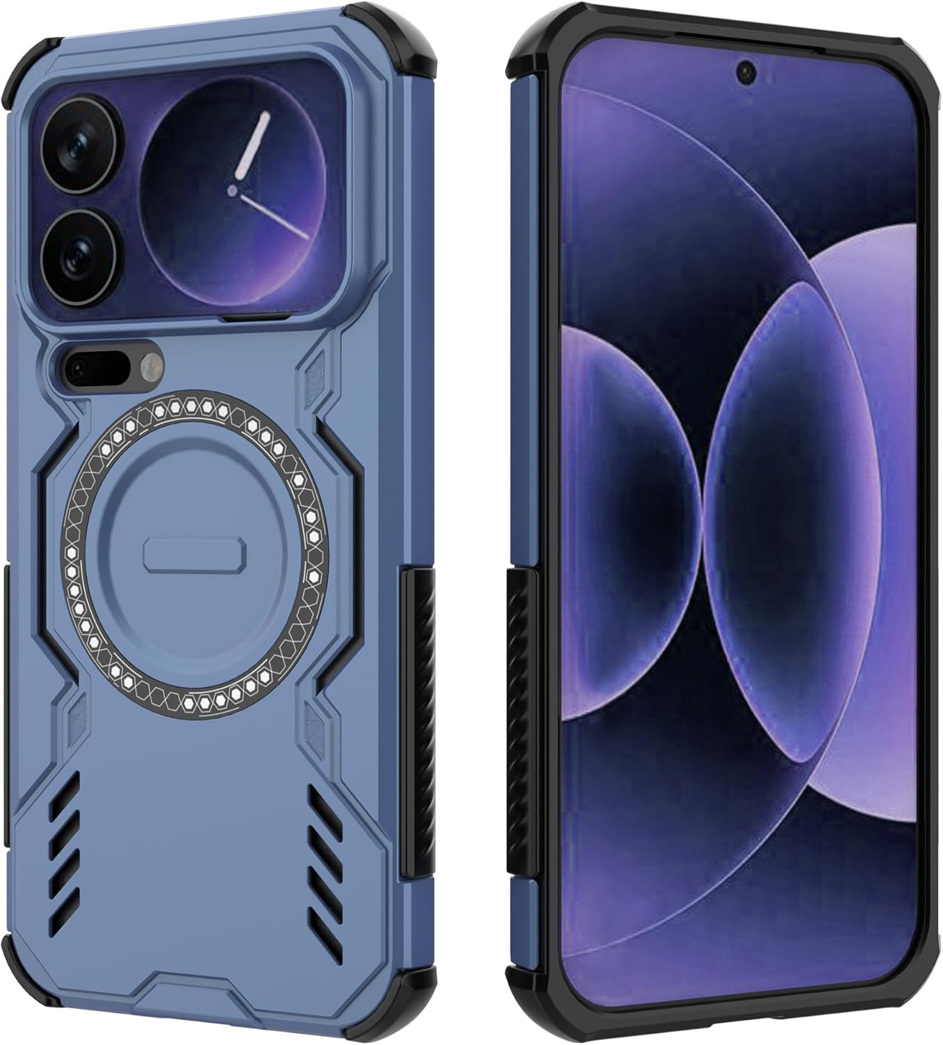 ESHUYI Magnetic Case for Xiaomi 17 Pro Max, Magsafe Compatible, Shockproof Hard Case with Air Cushion Corners, Heat Dissipation, TPU+PC Hybrid Mobile Phone Case, Black