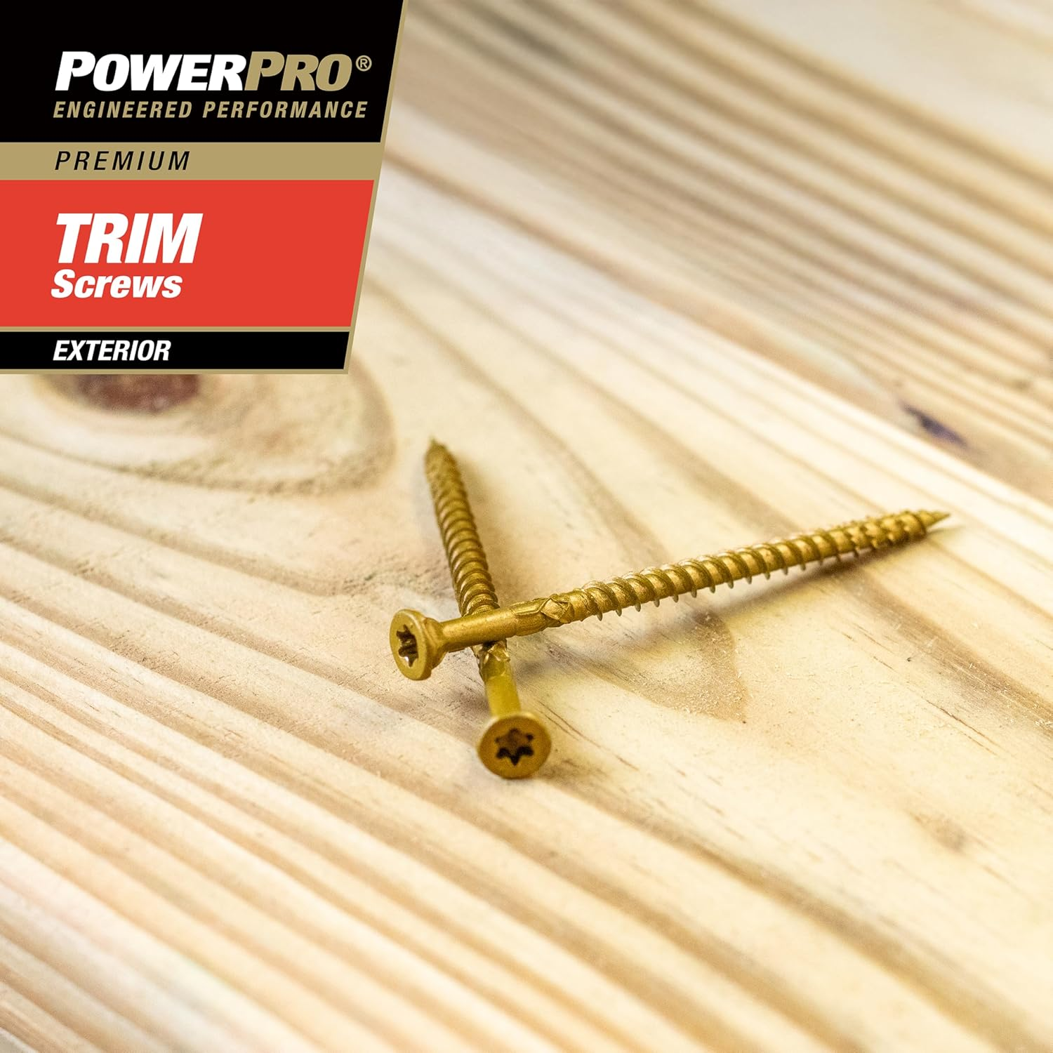Power Pro 48632 Trim Screws, #8 X 2-1/2", All Purpose Wood, Deck, Composite, and Exterior Trim Screws, Rust Resistant, Bronze, 1Lb Box, 131 Pcs image number 3