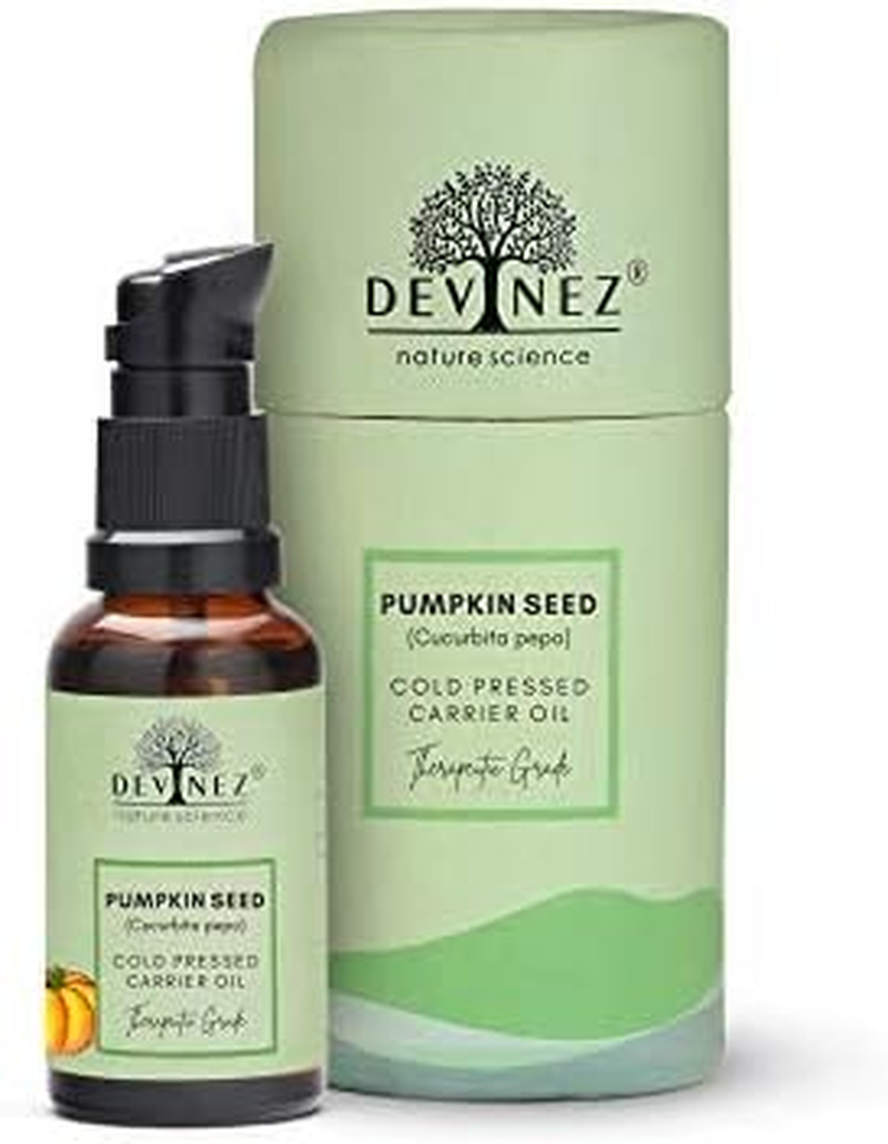 Devinez Pumpkin Seed Pure Cold Pressed Certified Oil, 15Ml - 100% Pure & Natural, Undiluted for Hair Loss, Younger Looking, Healthier Skin & Natural Remedies