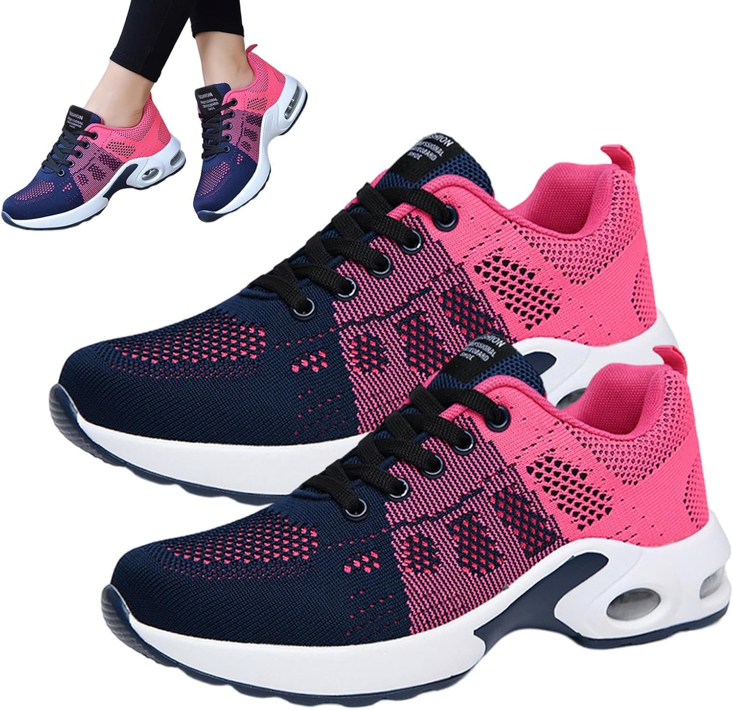 POCHY Women'S Orthopedic Sneakers - Breathable Women Orthopedic Tennis Shoes | Women Casual Orthopedic Walking, Tennis, Running Shoes For, Shopping, Traveling, Sports Hot Pink image number 4