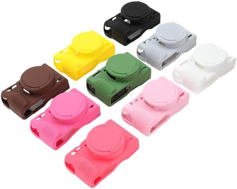 Case for Canon Powershot G7X3 Digital Camera, G7XIII Camera Silicone Case, Anti-Scratch Slim Fit Soft Skin, G7X3 Accessories with Detachable Lens Cover (Coffee) - Red image number 3