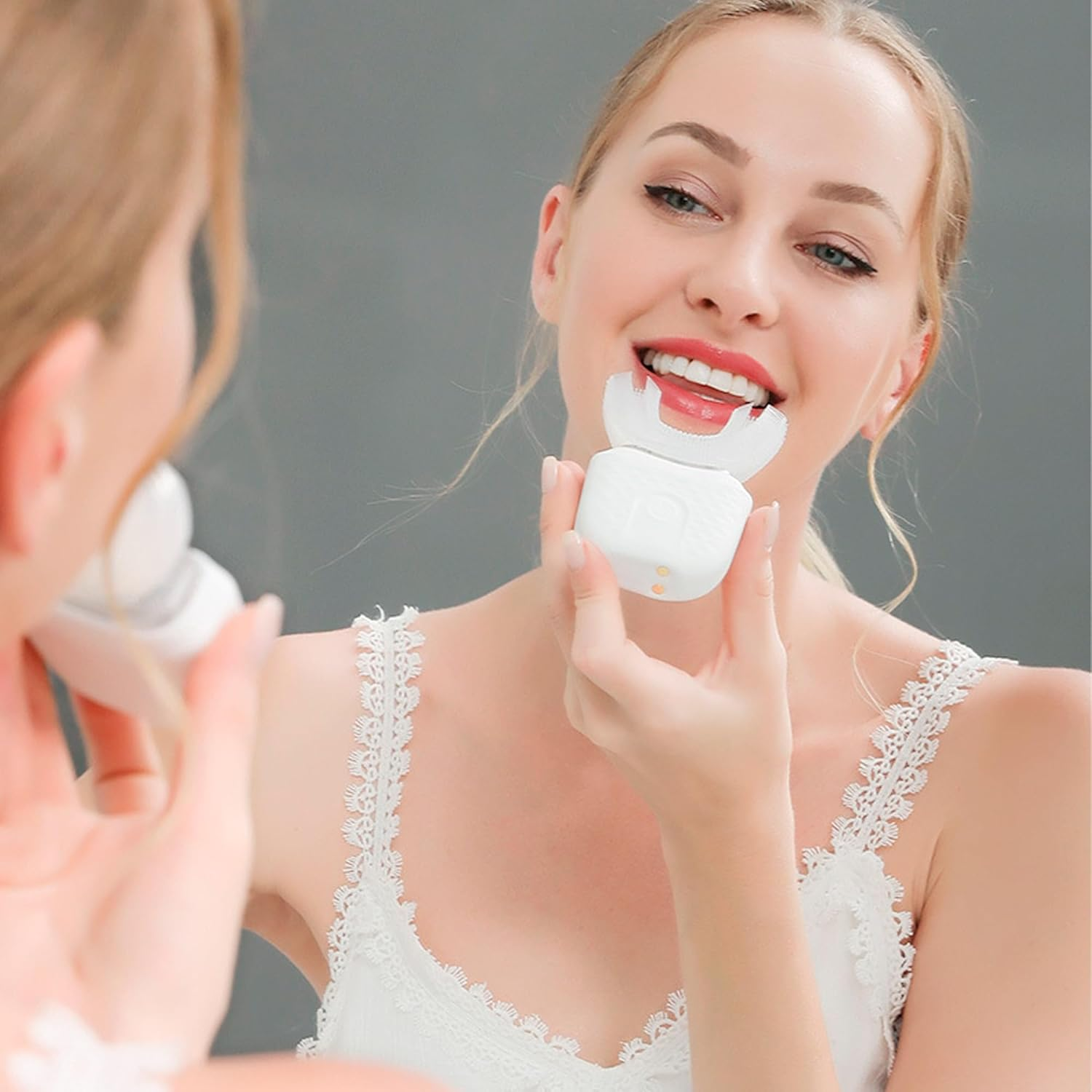 Scandinavian Smiles Toothbrush - 360&deg; Full Coverage Silicone Brush, Second Deep Cleaning, Gentle Gum Massage, Easy to Use (White) image number 6