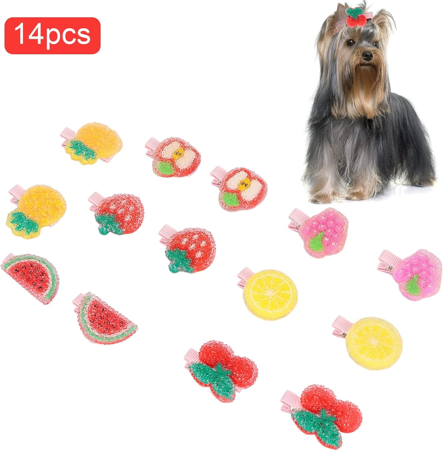 14Pcs Pet Hair Clips, Cute Colorful Beautiful Dog Hairpin, Mini Pet Hairpin Pet Hair Barrettes Hair Accessories Pet Grooming Headdress for Pet Dogs Cats Puppy Rabbits image number 3