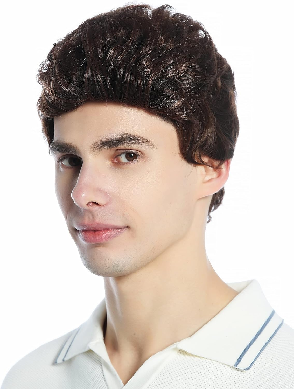 WIG ME up - DW1333A-6T30 Men'S Women'S Unisex Short Slightly Wavy Wig Great Chestnut Brown Mix - Maroon With Copper Strands (6T30) image number 5