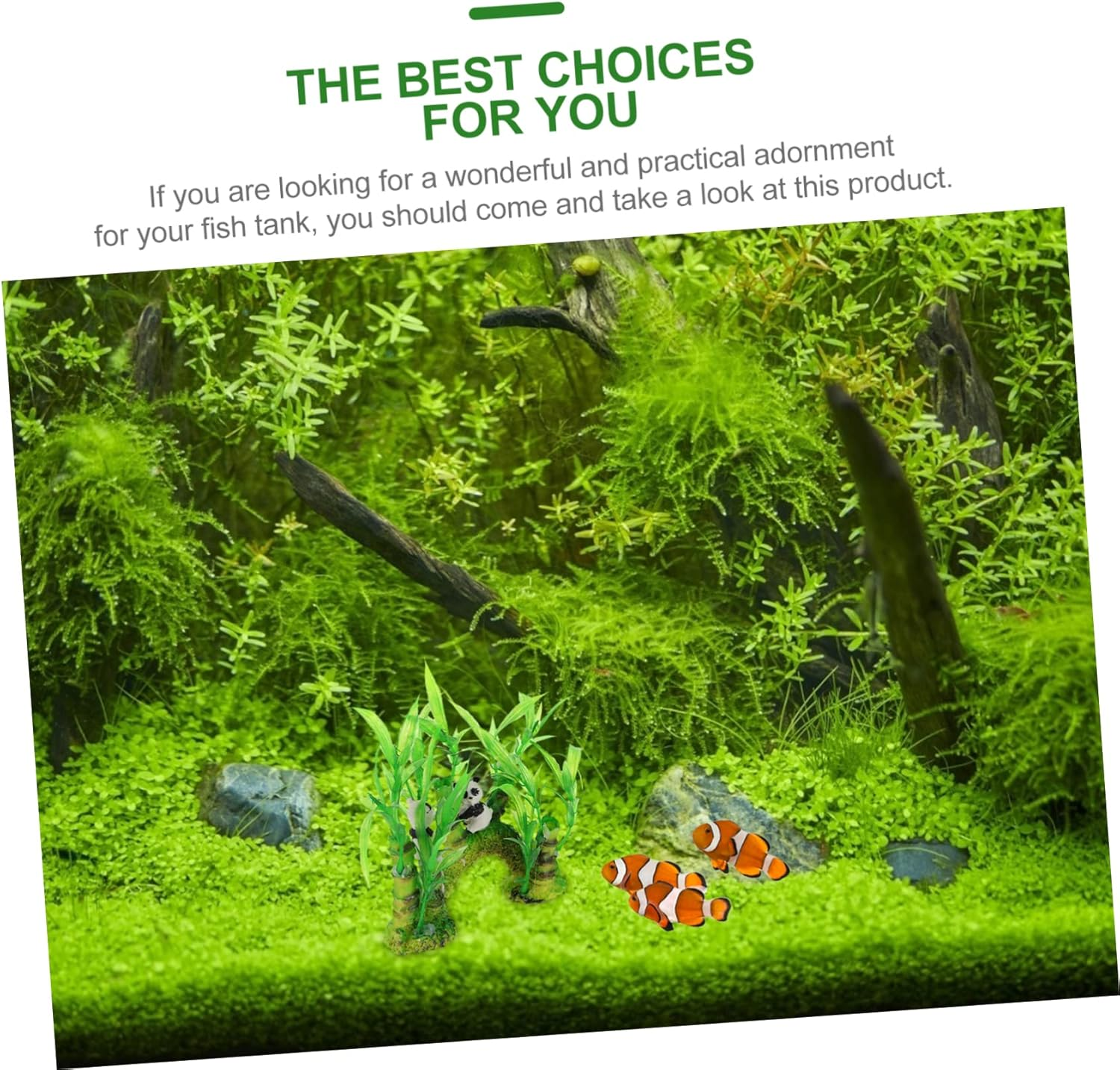 Yardwe Lifelike Aquarium Adornment Fish Tank Decorations Imitation Bamboo Aquatic Plant Underwater Ornament for Panda Theme image number 6