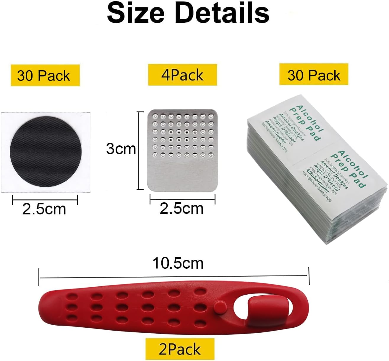 Reelau Bicycle Tire Repair Kit, 30 Pieces Bike Inner Tube Patch Kits Included with Glueless Bike Tube Patches,Metal Rasp, Metal Tire Levers, Portable Storage Box (30 Pieces) image number 1