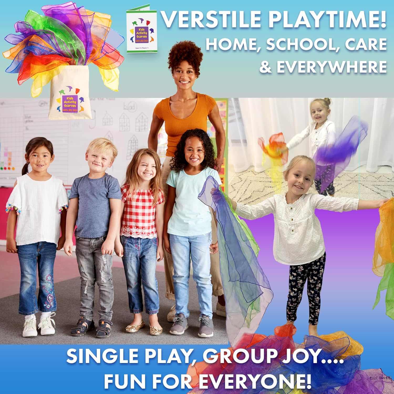 Play Scarves for Kids, Juggling Scarves and Dancing Scarves for Toddlers and Kids. image number 6