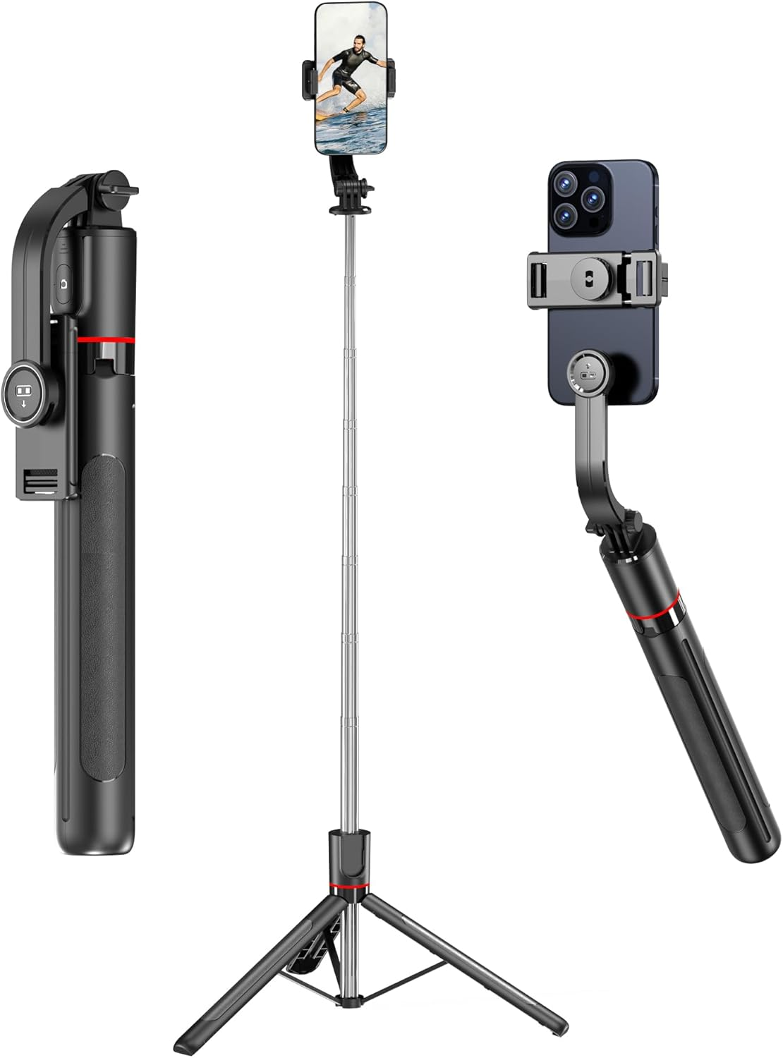 TUXOIUBA Selfie Stick Travel Tripod for Cell Phone with Remote Control and Phone Holder, 170Cm Extendable Selfie Stick for Iphone, Iphone Tripod for Selfie/Video Recording/Photo/Live Stream/Vlog image number 4