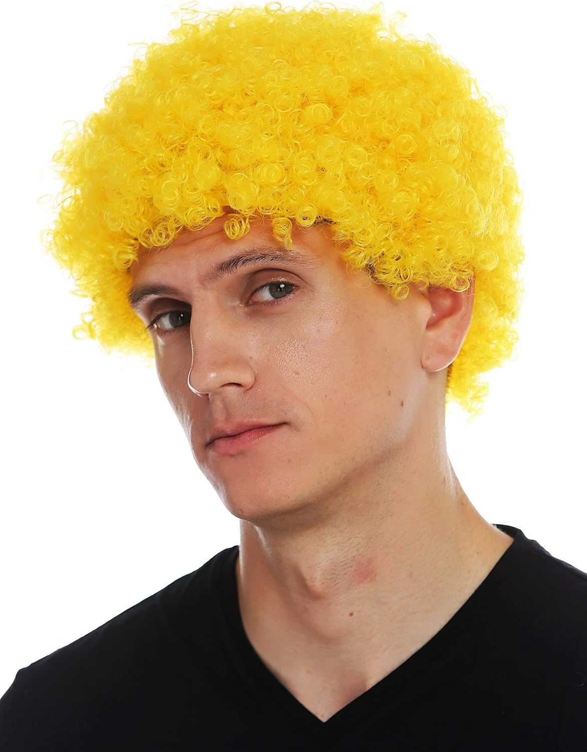 WIG ME up - MMAM-9M-K3070 Wig Carnival Men'S Women'S Clown Yellow Short Afro Kinky Curly Curly Head image number 1