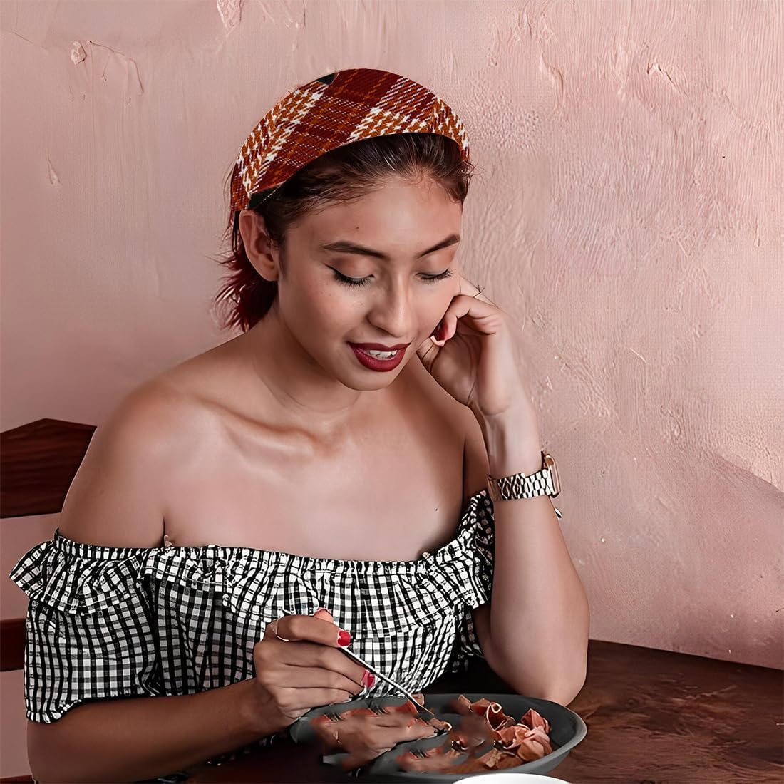 Headband Set Women'S Headband Wide Hair Band Vintage Padded Headband Fashion Headbands Hair Accessories Headband for Women Girls image number 4