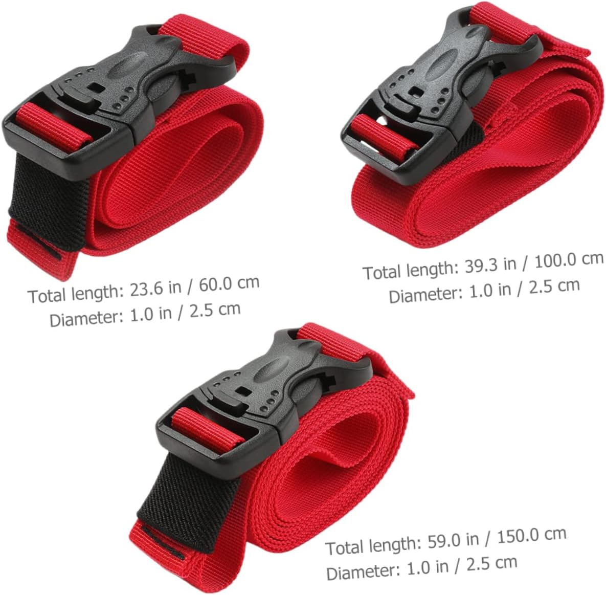 Yardenfun 3PCS Adjustable Nylon Luggage Straps Buckles Multi-Functional Cargo Fixing Ties for Travel and Outdoor Use image number 5