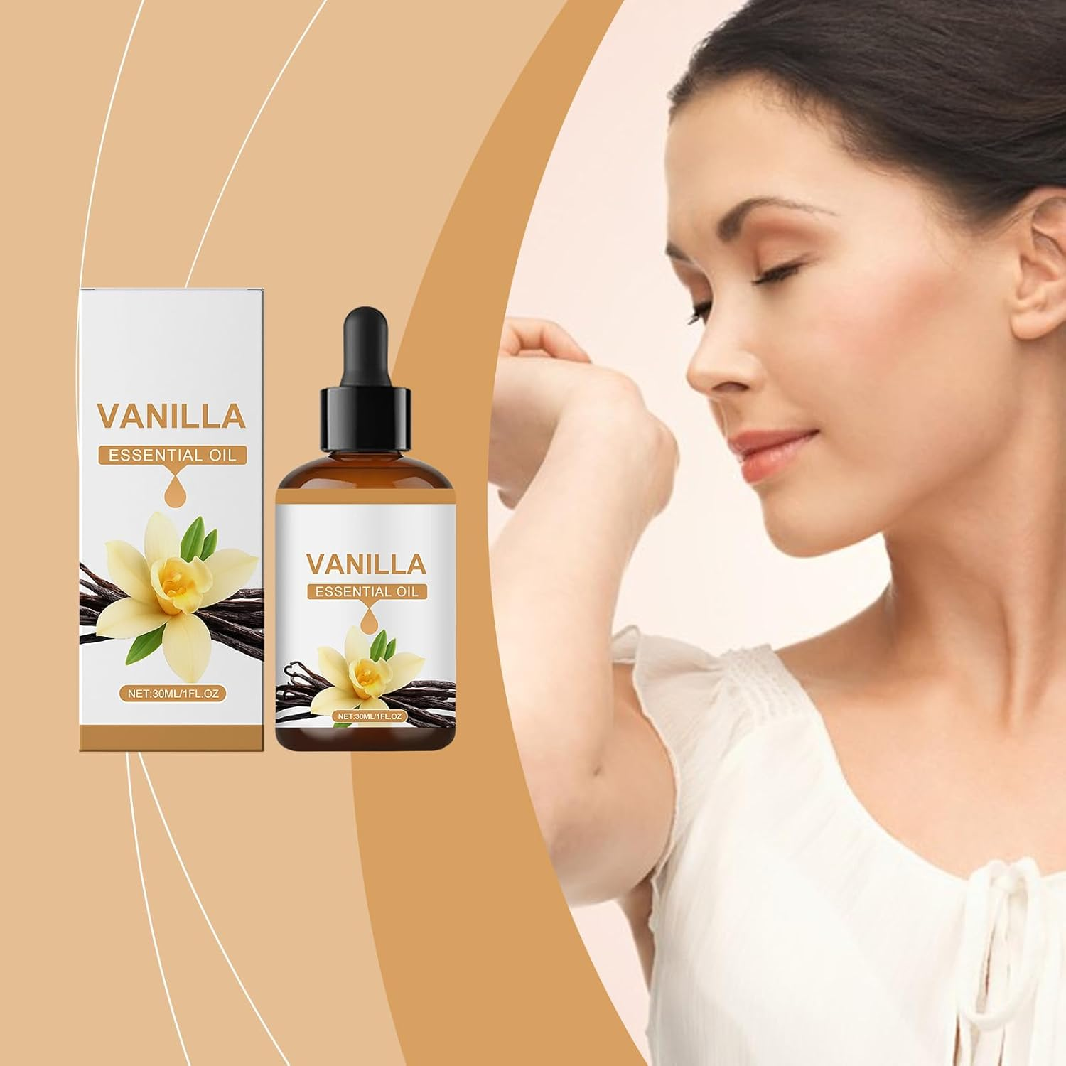 Vanilla Essential Oil &ndash; 30Ml Fragrance Moisturizing Oil for Skin & Hair, Long-Lasting Perfume with Warm, Sweet Aroma, Moisturizing & Nourishing, Aromatherapy Oil for Diffuser (1) image number 3
