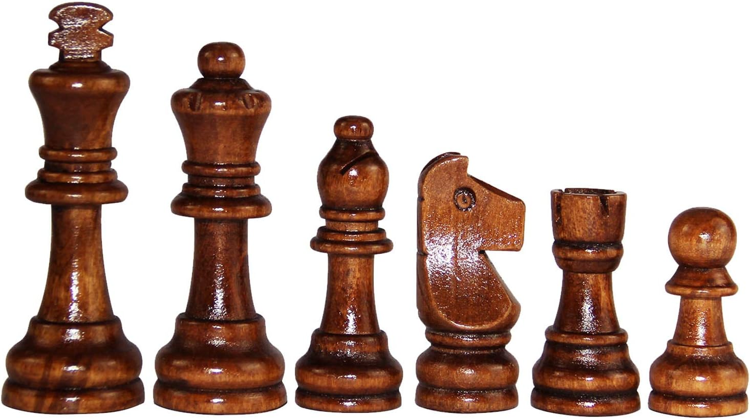 ASNEY Wooden Chess Pieces, Tournament Staunton Wood Chessmen Pieces Only, 3.15" King Figures Chess Game Pawns Figurine Pieces, Includes Storage Bag image number 2