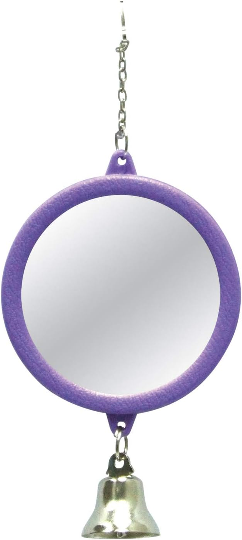 Bird round Mirror with Bell 7.7Cm Bird Aviary Toy Health Interactive Cage image number 1