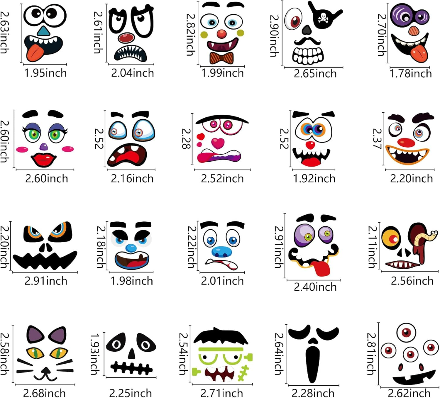 PQCLXUYA 30 Pack Halloween Pumpkin Decorating Stickers Make 60 Small Pumpkin Face Stickers for Halloween Kids Toddlers Party Favors Halloween Treats Stickers Gifts image number 1