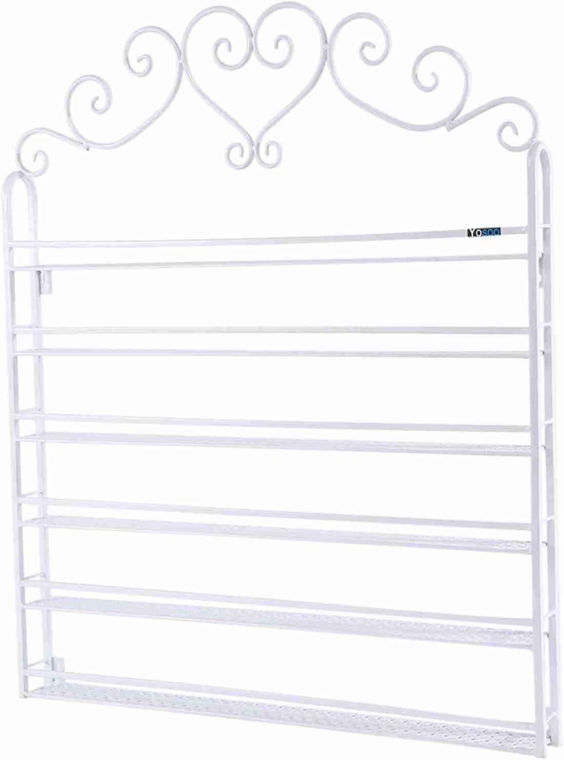 6 Tiers Polish Wall Rack Organizer Nail Display Shelf Stand 180 Bottles Storage Metal Durable (White) image number 6