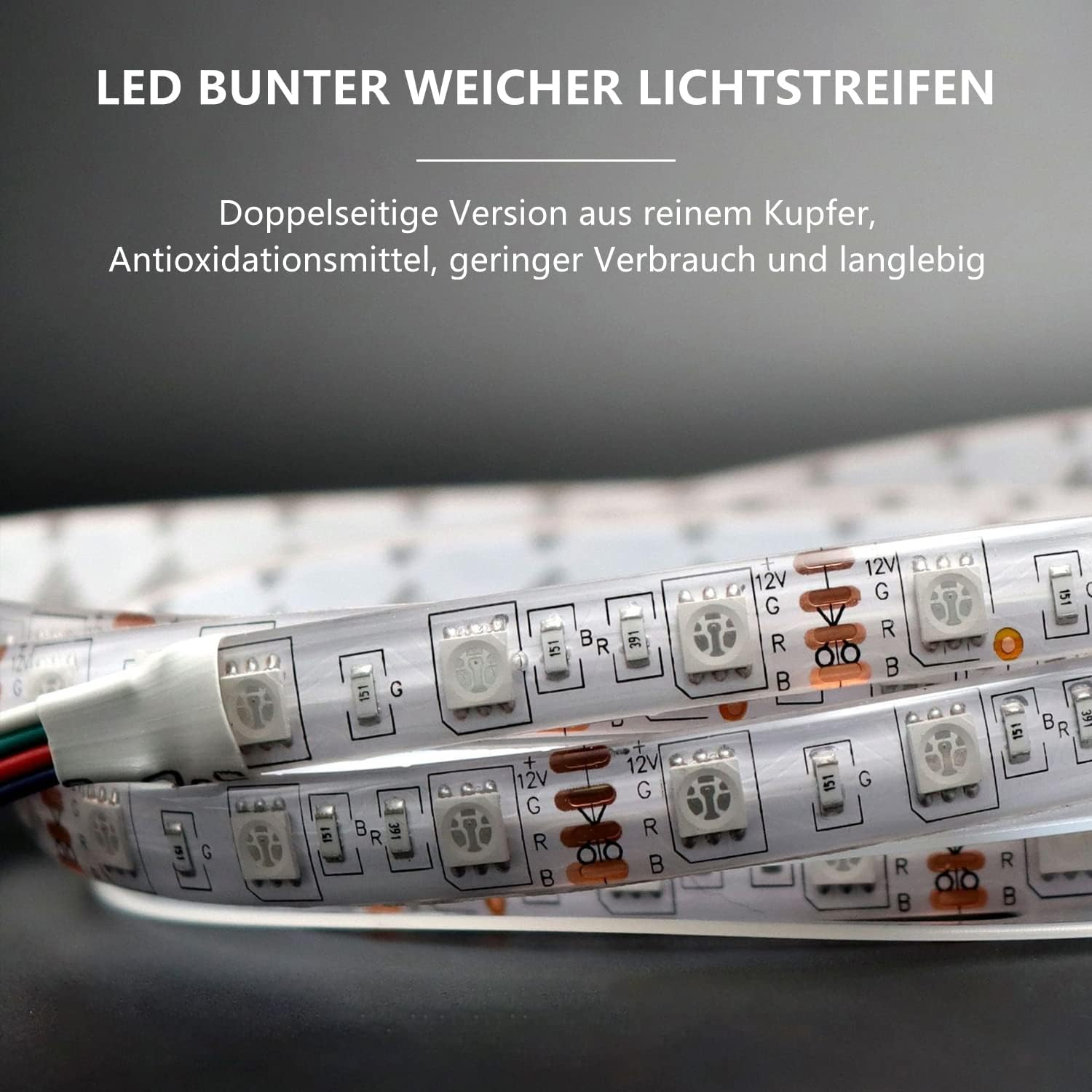 CAM2 Led Strip 5M,Rgb 300,60Leds/M, Waterproof, SMD 5050 LED Strip for Cabinet Decoration, Party, Home, Bedroom, Cabinet Decoration, Dimmable image number 5