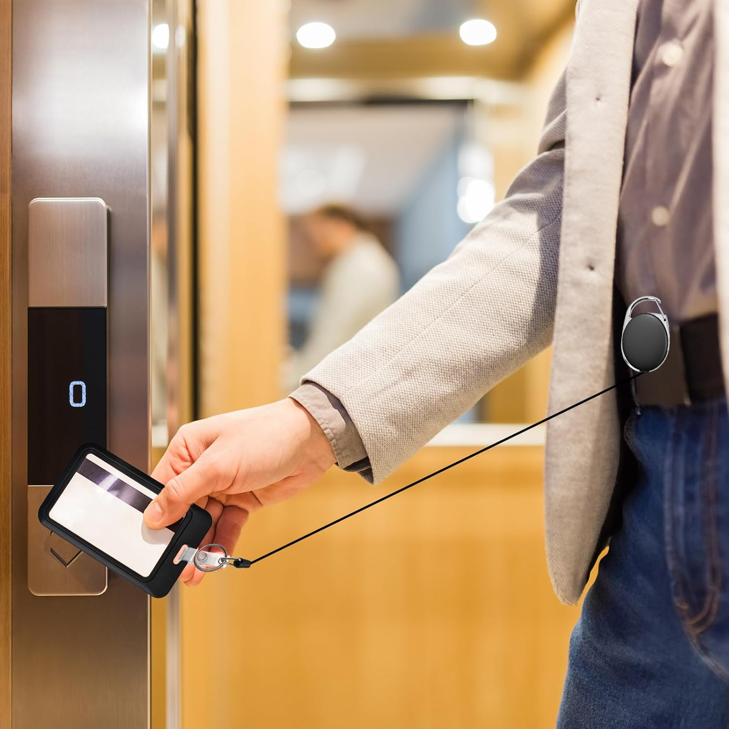 Retractable Keychain, 4 Pack ID Badge Holder with Retractable Badge Reel, ID Card Holder Retractable with Metal Clip and Keyring for Office, School image number 2