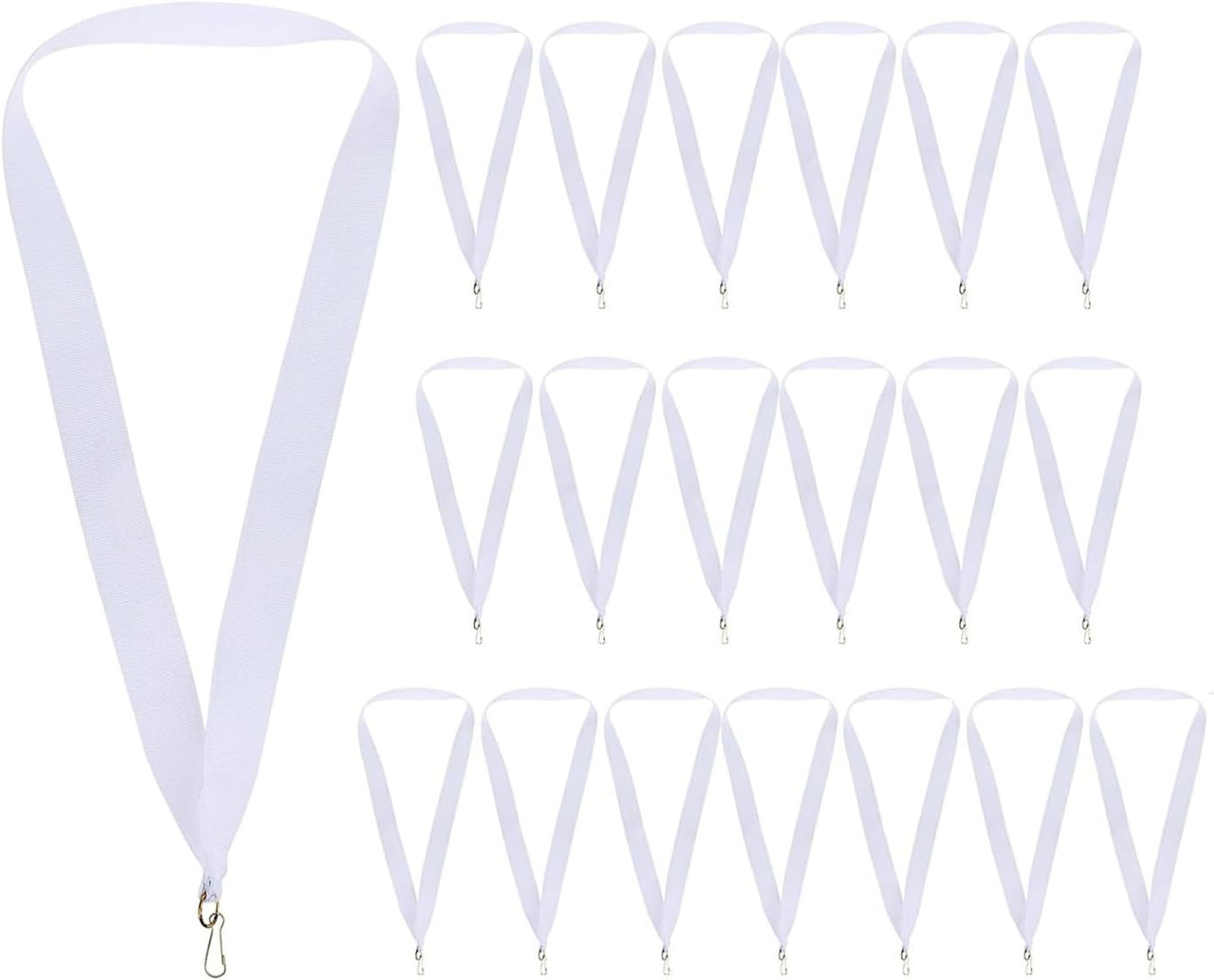 Songholee 20Pcs Medal Lanyard Awards Ribbons Award Ribbons Medal Neck Ribbons Flat Neck Ribbons Lanyard Keychain Hook Tie Competition Award Ribbon Rosette Polyester Sports