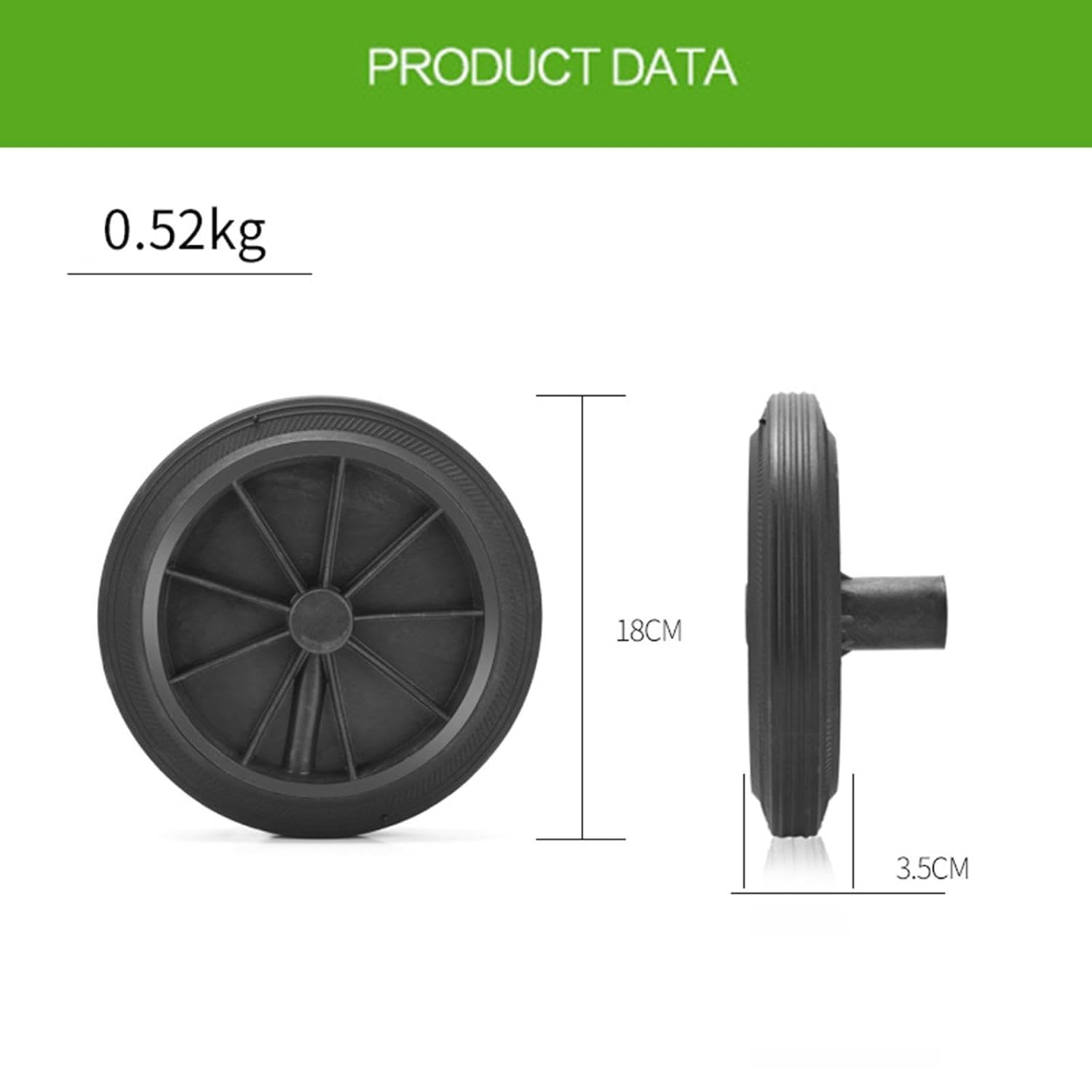 Generic Trash Can Spare Parts Transh Can Wheels Garbage Can Caster Commercial Replacement Garbage Bin Wheels Outdoor Hollow Shaft, Wheels image number 1