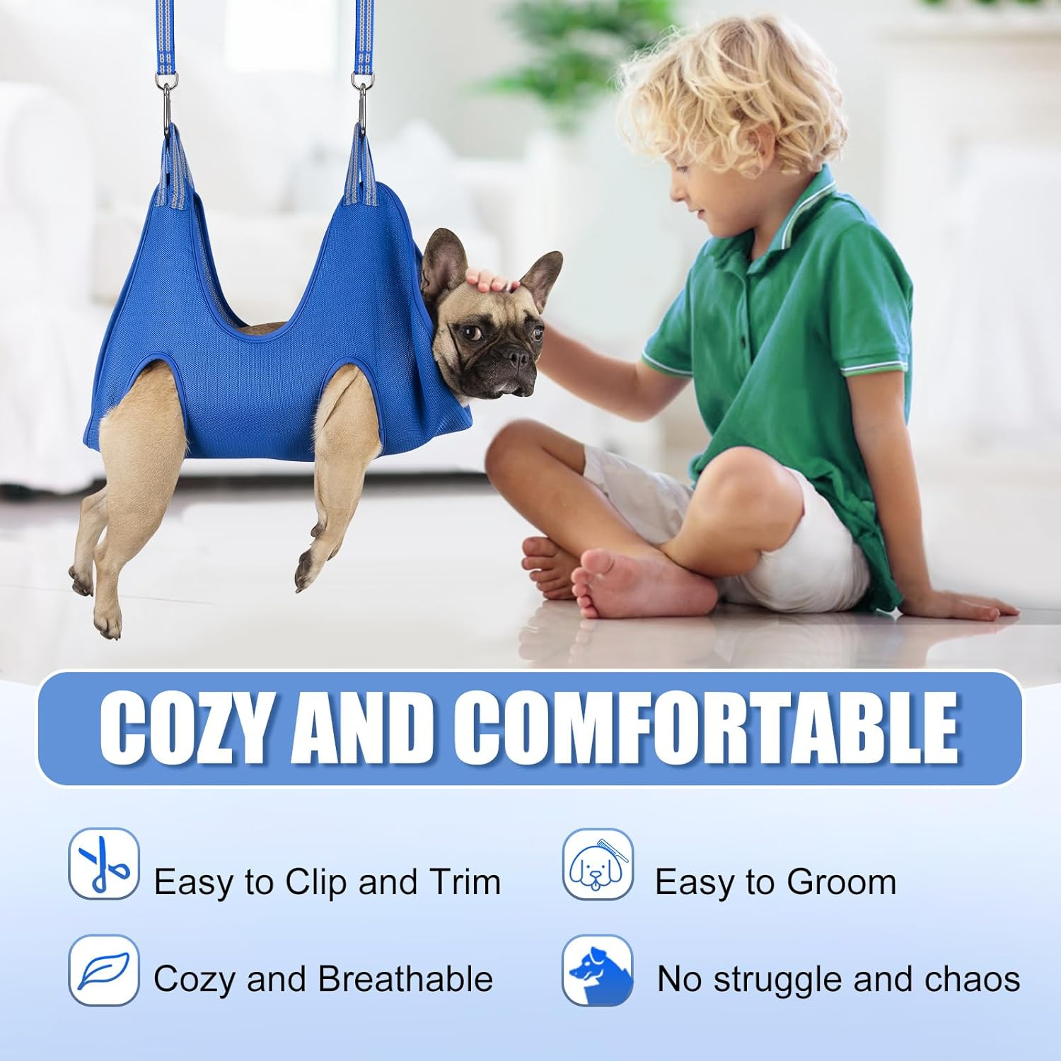 Kkiimatt 10 in 1 Pet Grooming Hammock Harness with Nail Clippers/Trimmer, Nail File,Dog Nail Hammock, Dog Grooming Sling for Nail Trimming/Clipping image number 6