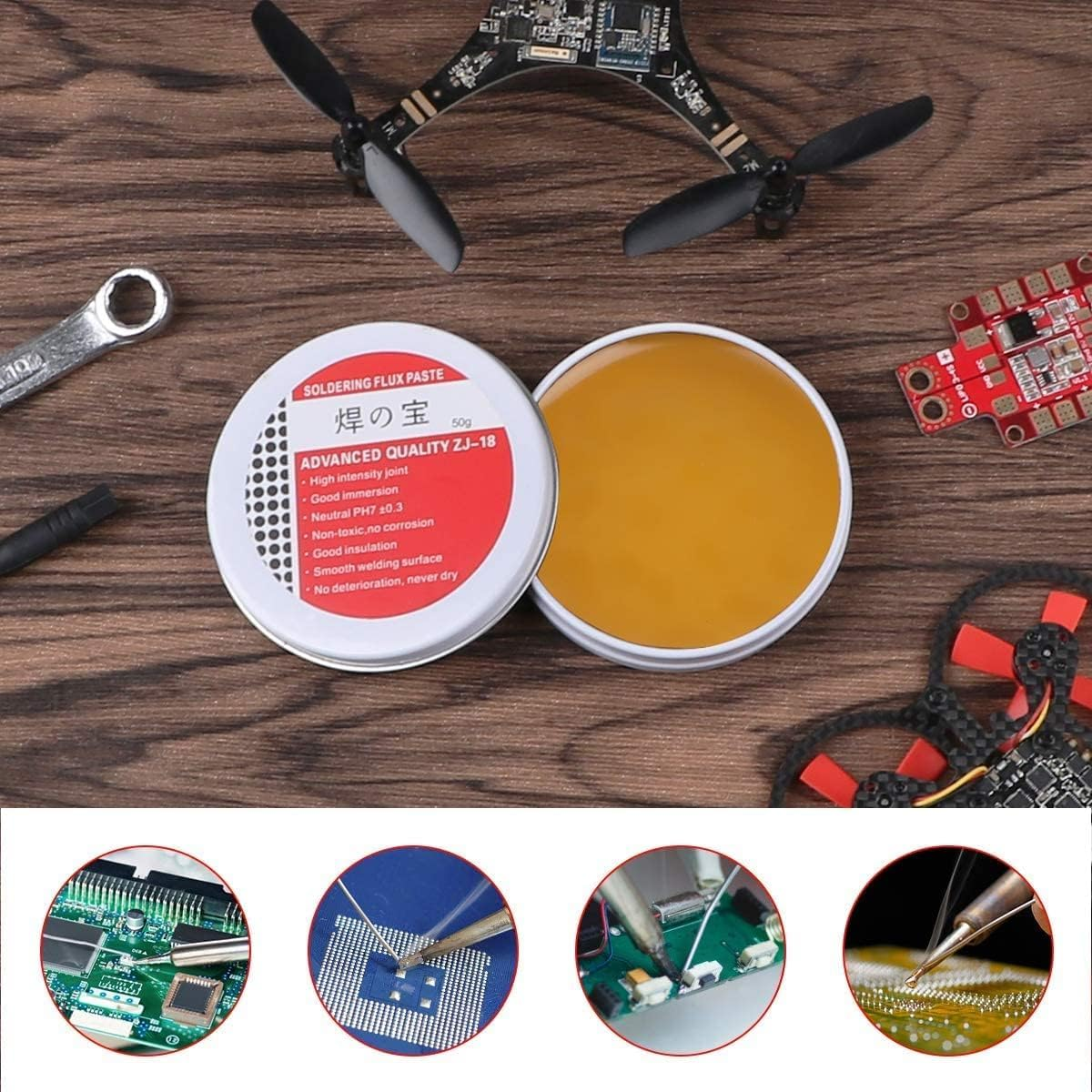 2Jar Solder Flux,No-Clean Solder Paste, Flux for Soldering, Rosin Soldering Flux Paste for Lead-Free Electronics Soldering and Soldering Diy(100G) image number 3