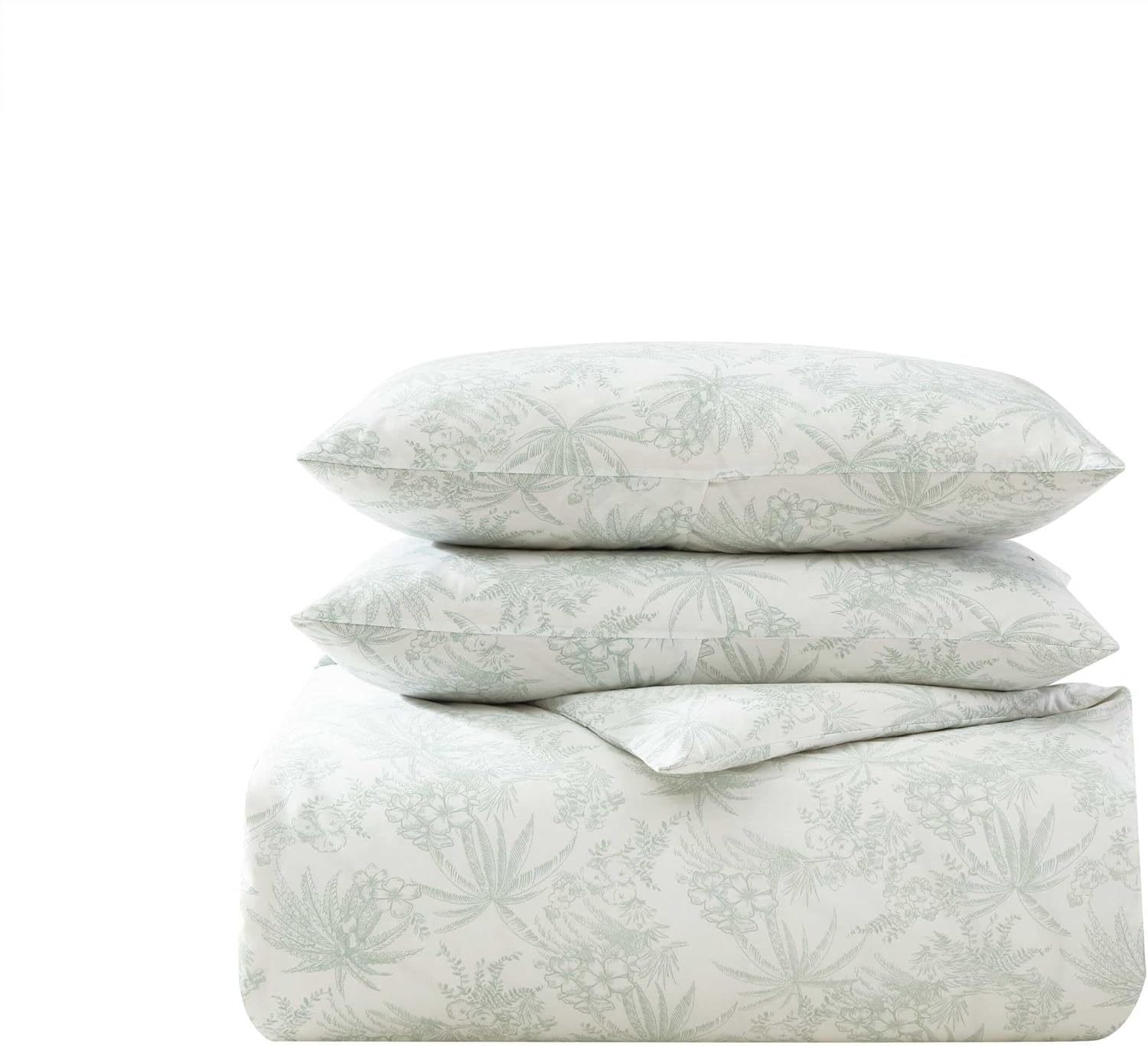 Tommy Bahama- King Duvet Cover Set, Reversible Cotton Bedding Set with Matching Shams, Coastal Home D&eacute;cor (Pen and Ink Light Green, King) image number 7