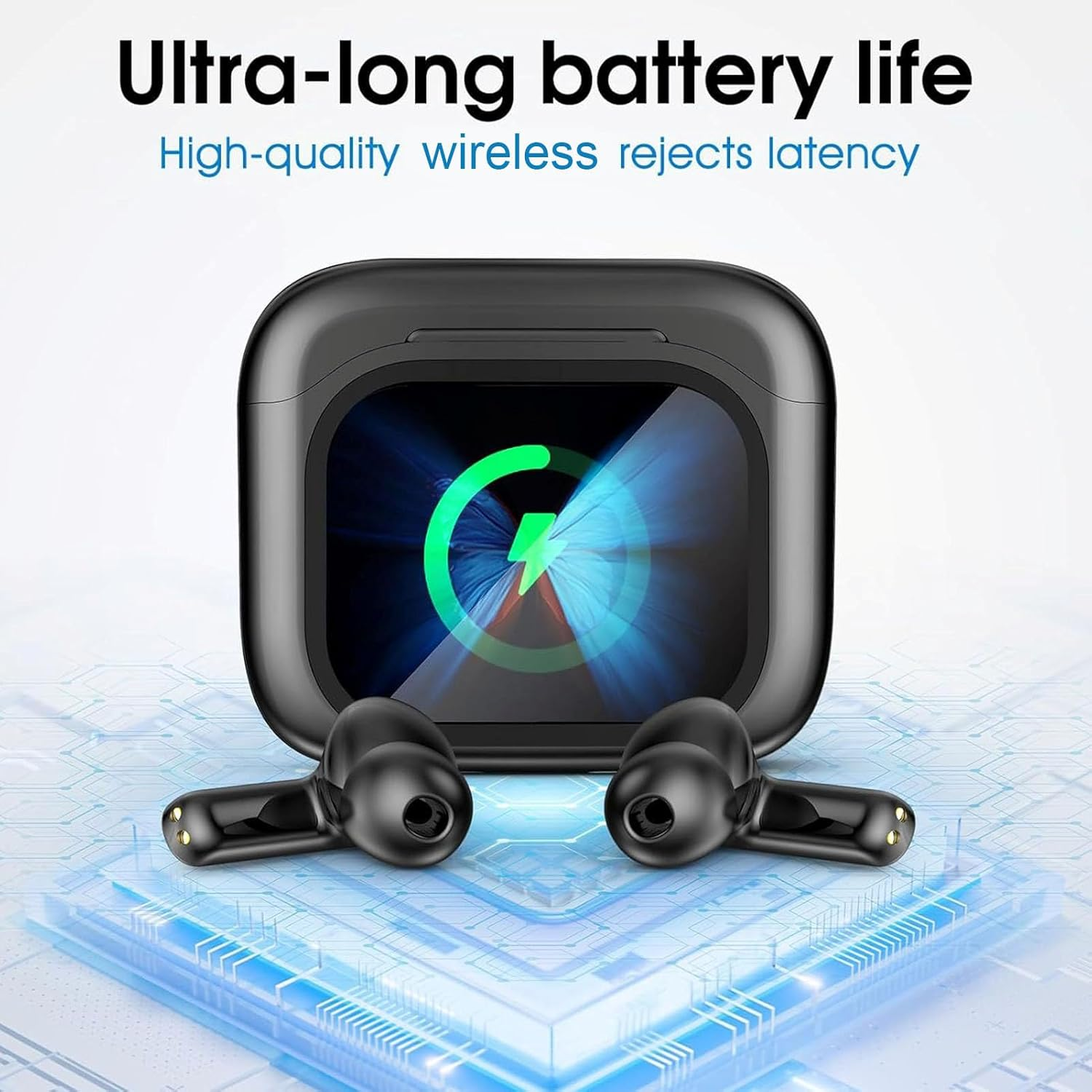 Sharainn AI Translation Earbuds Advanced Real Time LCD Touch 5.4 Translator Headphones for Travel, 164 Languages, Black image number 2