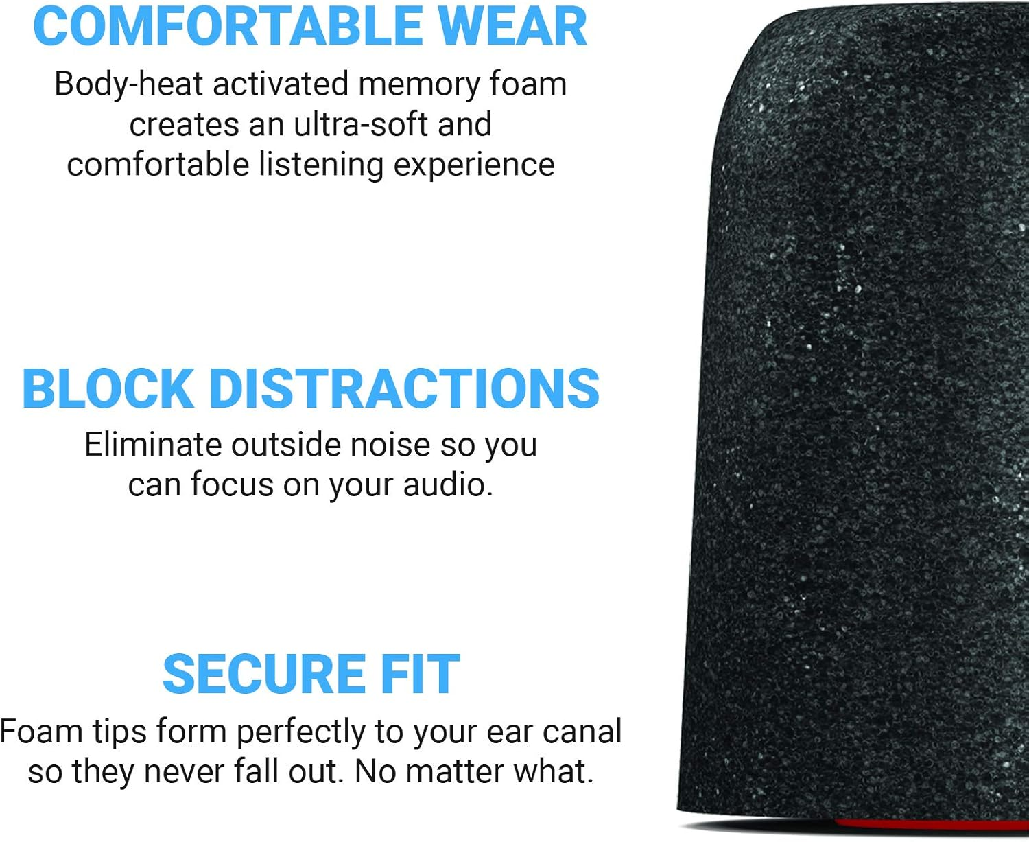 Comply Professional Series Memory Foam Tips for All Shure Earbuds (Medium, 3 Pairs)