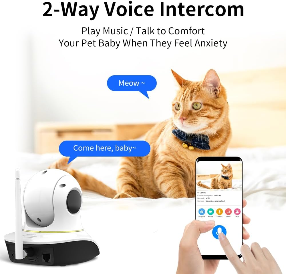 VSTARCAM Pet Camera with Laser, 3MP 2.4Ghz Wifi Interactive Dog & Cat Laser Toy with Night Vision, Motion Detection Alerts, APP Remote Control Indoor Security Camera for Pet Monitoring image number 2