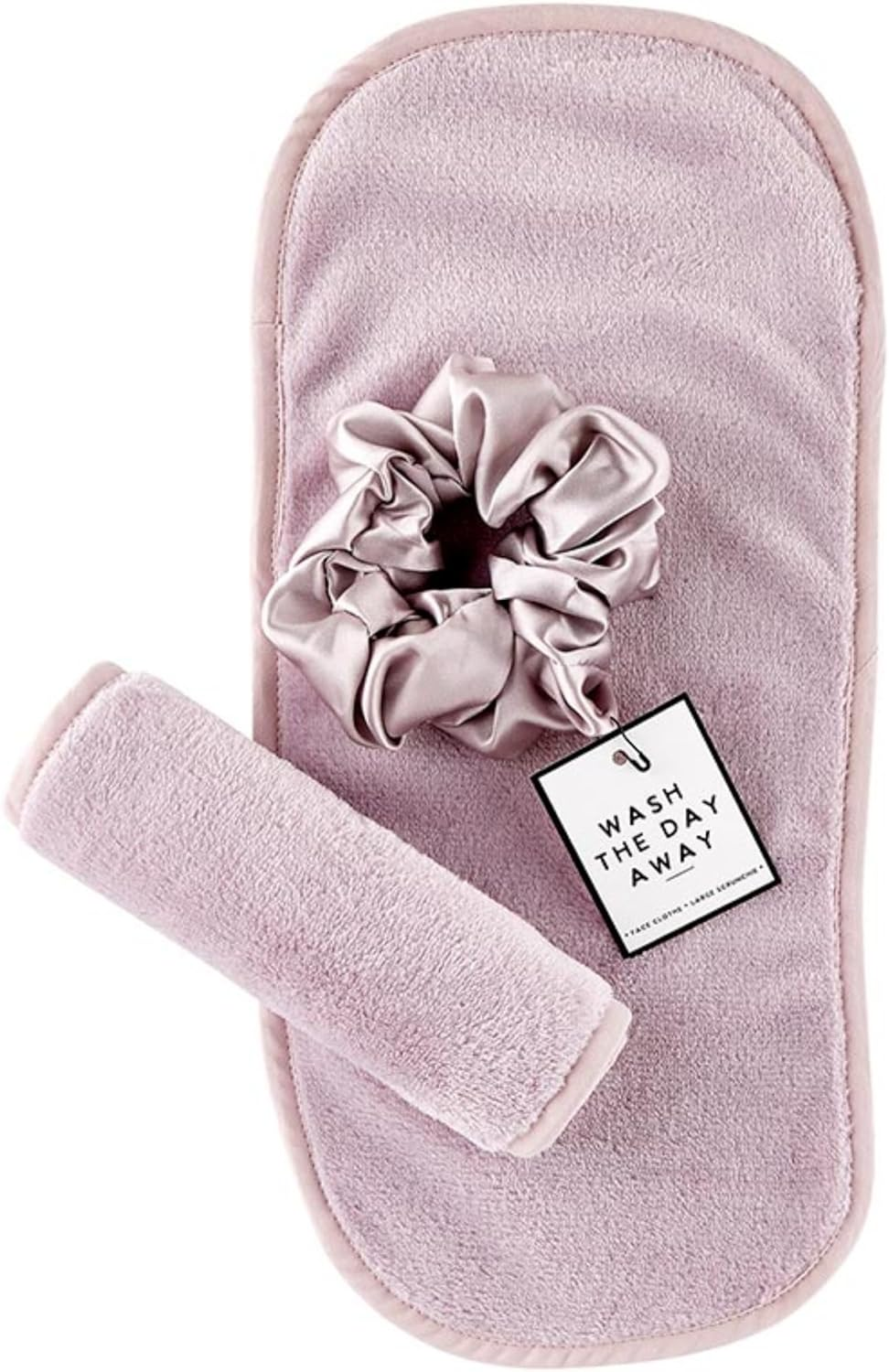 Bella Sleep + Spa Reusable Makeup Remover Facial Cloths and Scrunchie Facial Care Set, 3-Piece, Lilac Ash image number 3