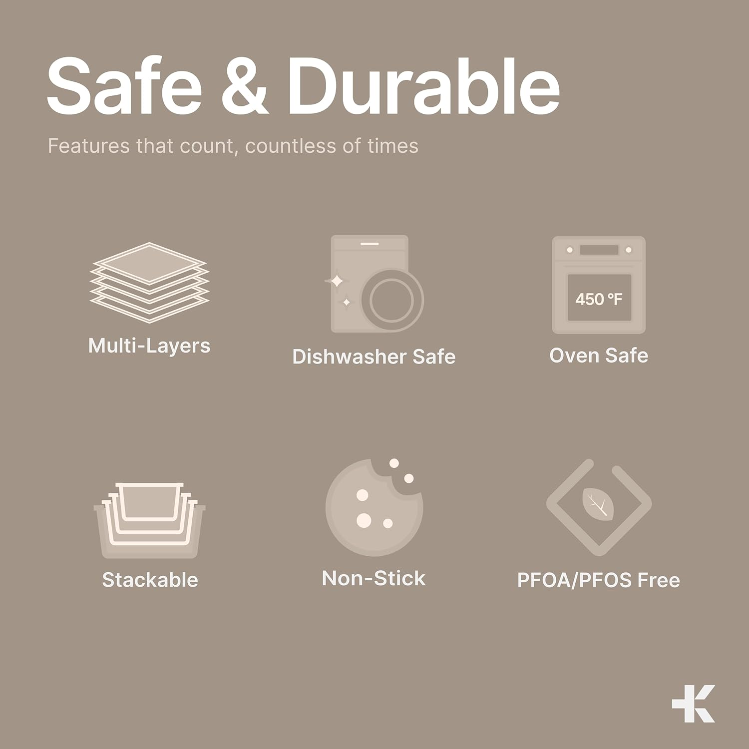 Green 10-Piece Bakeware Sets, Nonstick Carbon Steel Baking Sheet & Pans, Stackable Space-Saving Bakeware, Dishwasher Safe, Stain-Resistant, PFOAPFOSPTFE Free, Oven Safe up to 450&deg;F (230&deg;C) image number 2