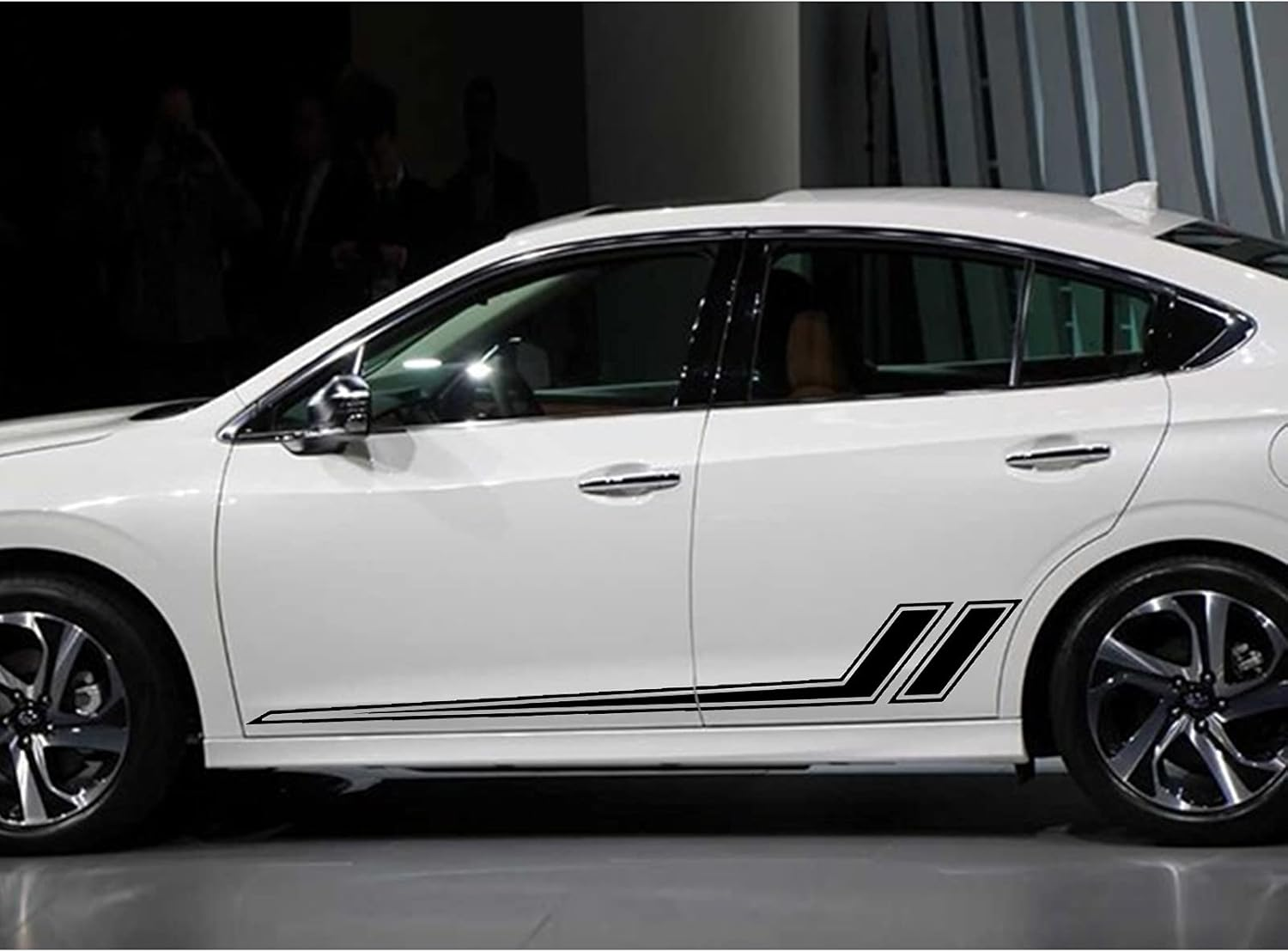 SUNJIKA Universal Vinyl Side Body Car Decals Sports Car Sticker Racing Stripes Car Side Body Vinyl Gaphic Decal DIY Modify Decoration Accessories for All Car SUV Vehicles (2Pc Black) image number 3