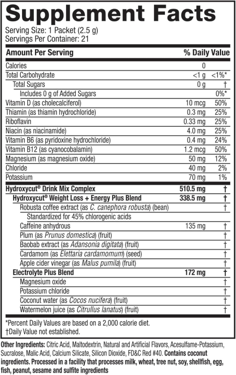 Hydroxycut Drink Mix, Scientifically Tested Weight Loss and Energy, Weight Loss Drink, 28 Packets (50.5 Grams) image number 4
