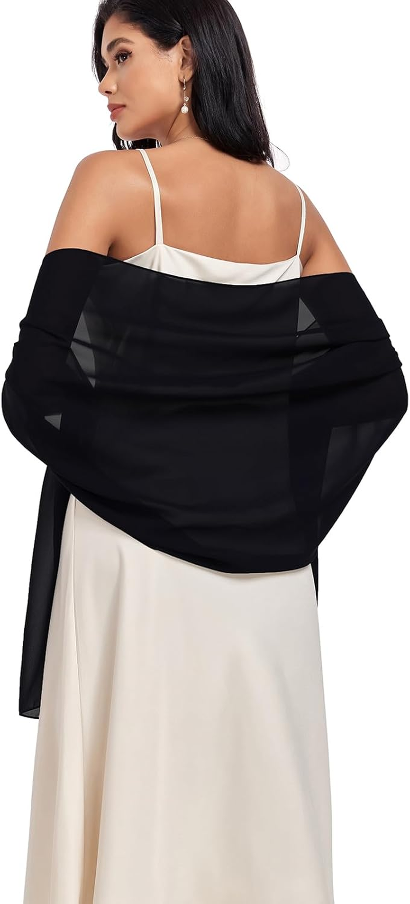 Shawls and Wraps Soft Chiffon Scarve Scarf for Evening Party Dresses Wedding Stole, Champagne1, One Size