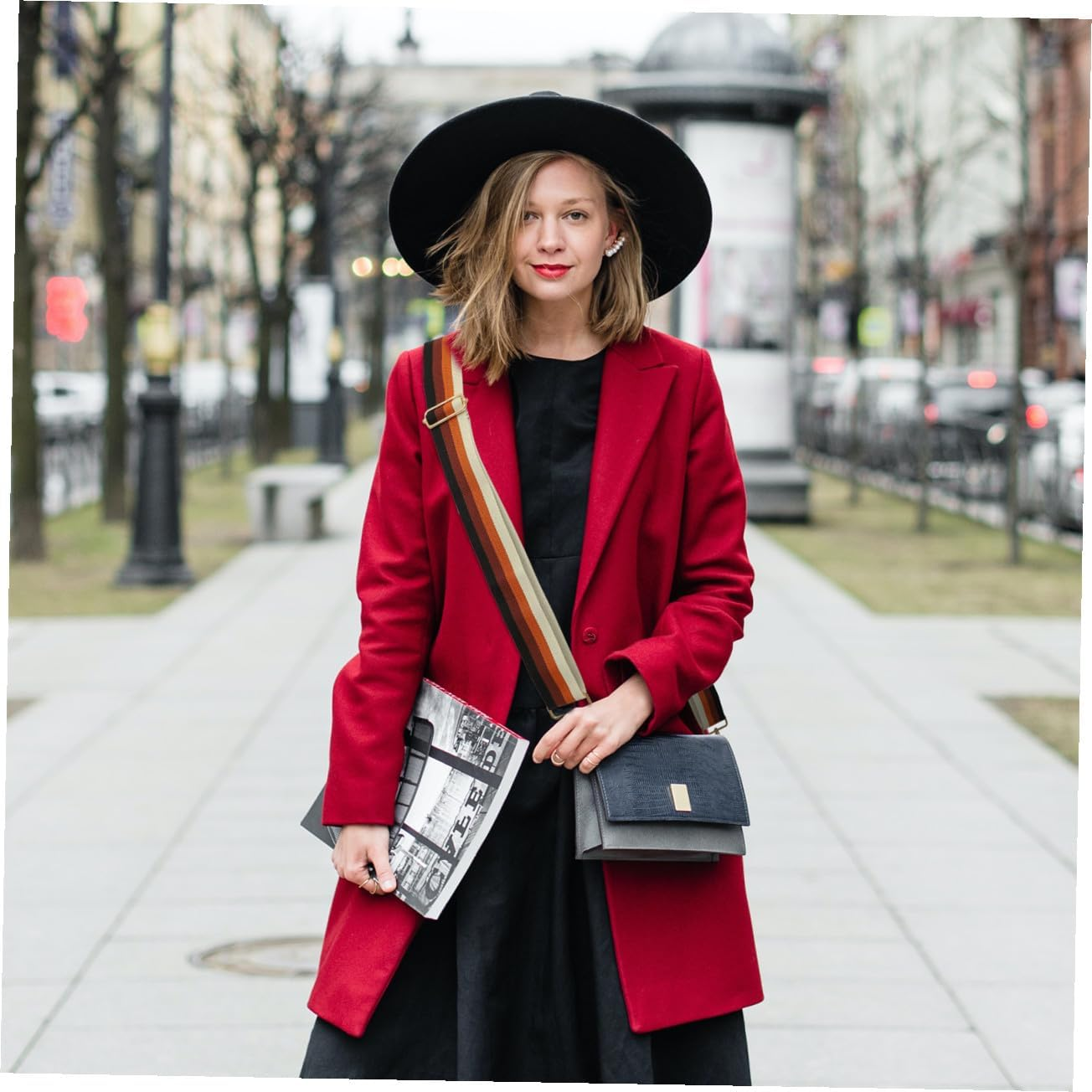 KONTONTY Wide Shoulder Bag Cotton Cloth Tote Adjustable Strap Replacement for Travel Bags for Women image number 2