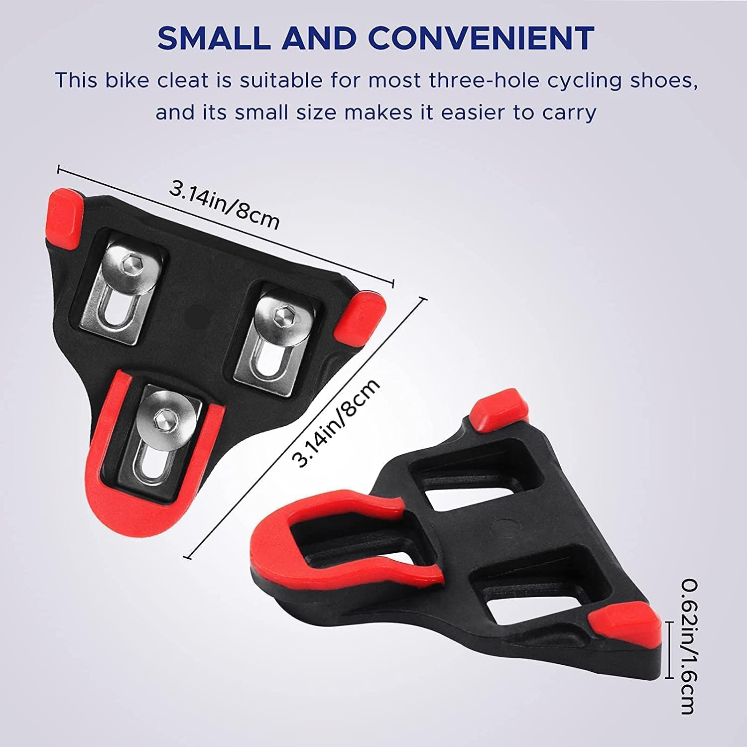 Cycling Deal Bike Cleats 6 Degree Compatible with Indoor Exercise Bikes Pedals, Clipless Spinning & Cycle Shoes, Road Bike Bicycle Cleat Set, Float Cleat Replacement for Standard Bicycle Pedal