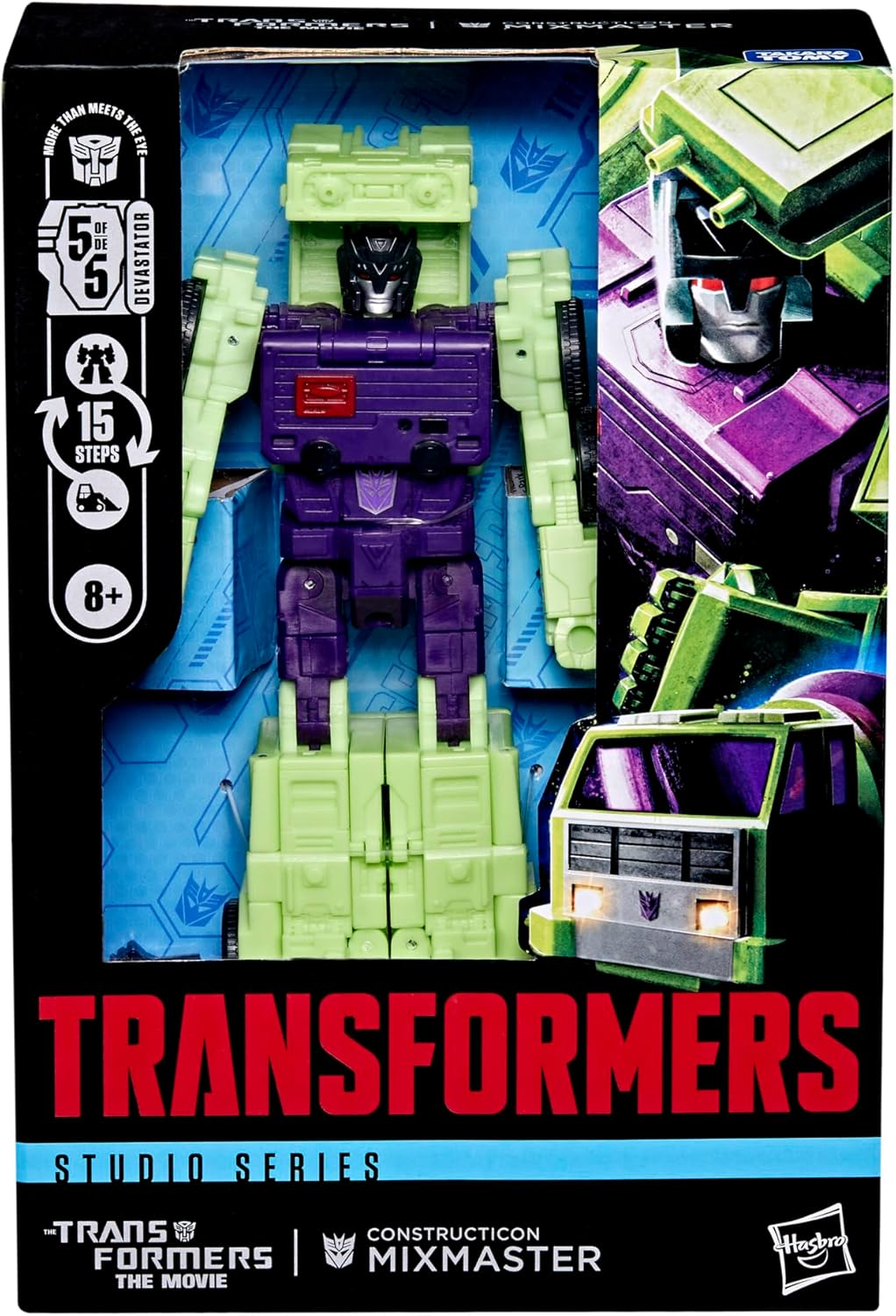 Transformers Toys Studio Series Voyager Class the Transformers: the Movie Constructicon Mixmaster, 5.5-Inch Converting Action Figure, Robot Toys for Ages 8+ image number 4