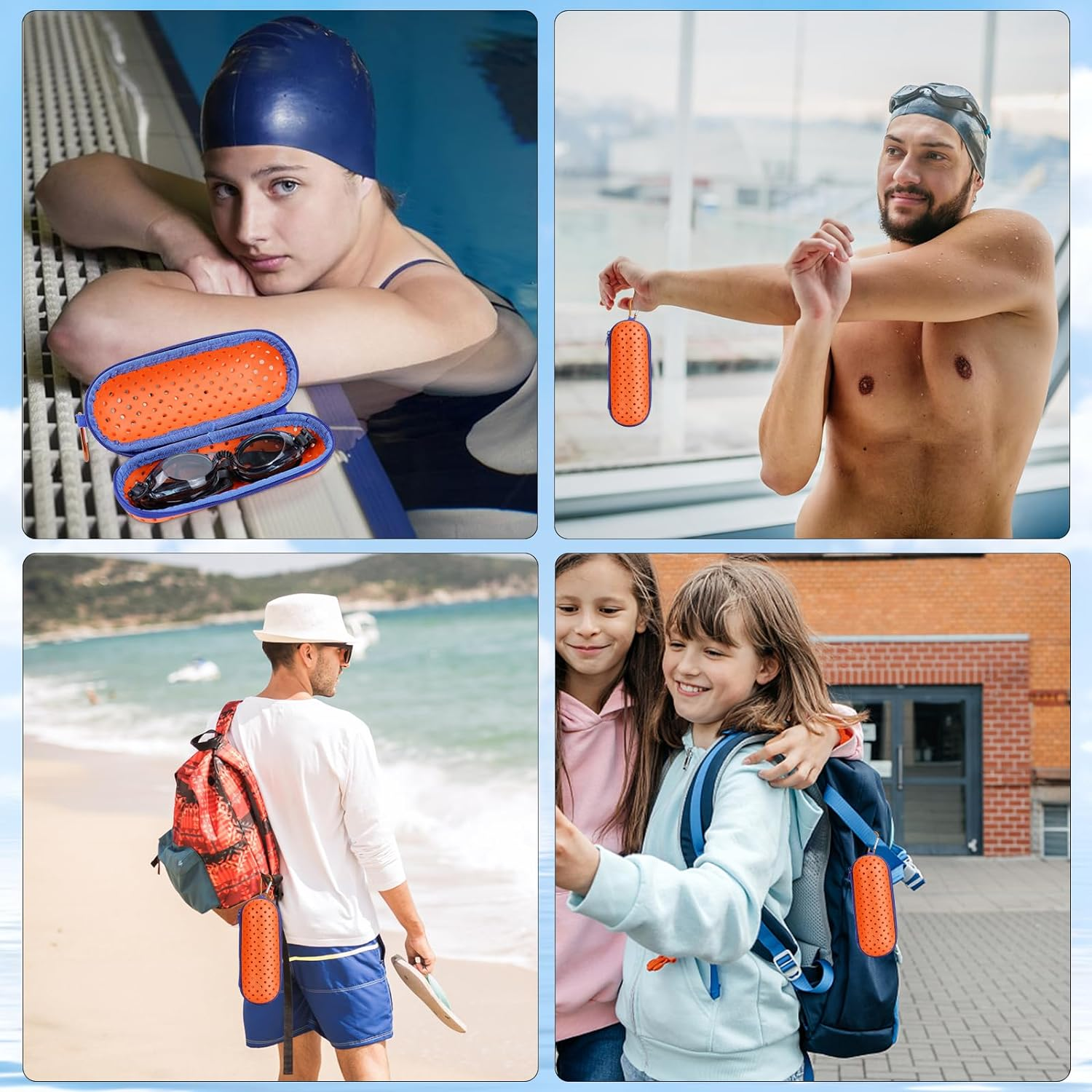 Jetmast Swim Goggle Case for Swimming Goggles, Sunglasses, Zipper Eyeglasses Case