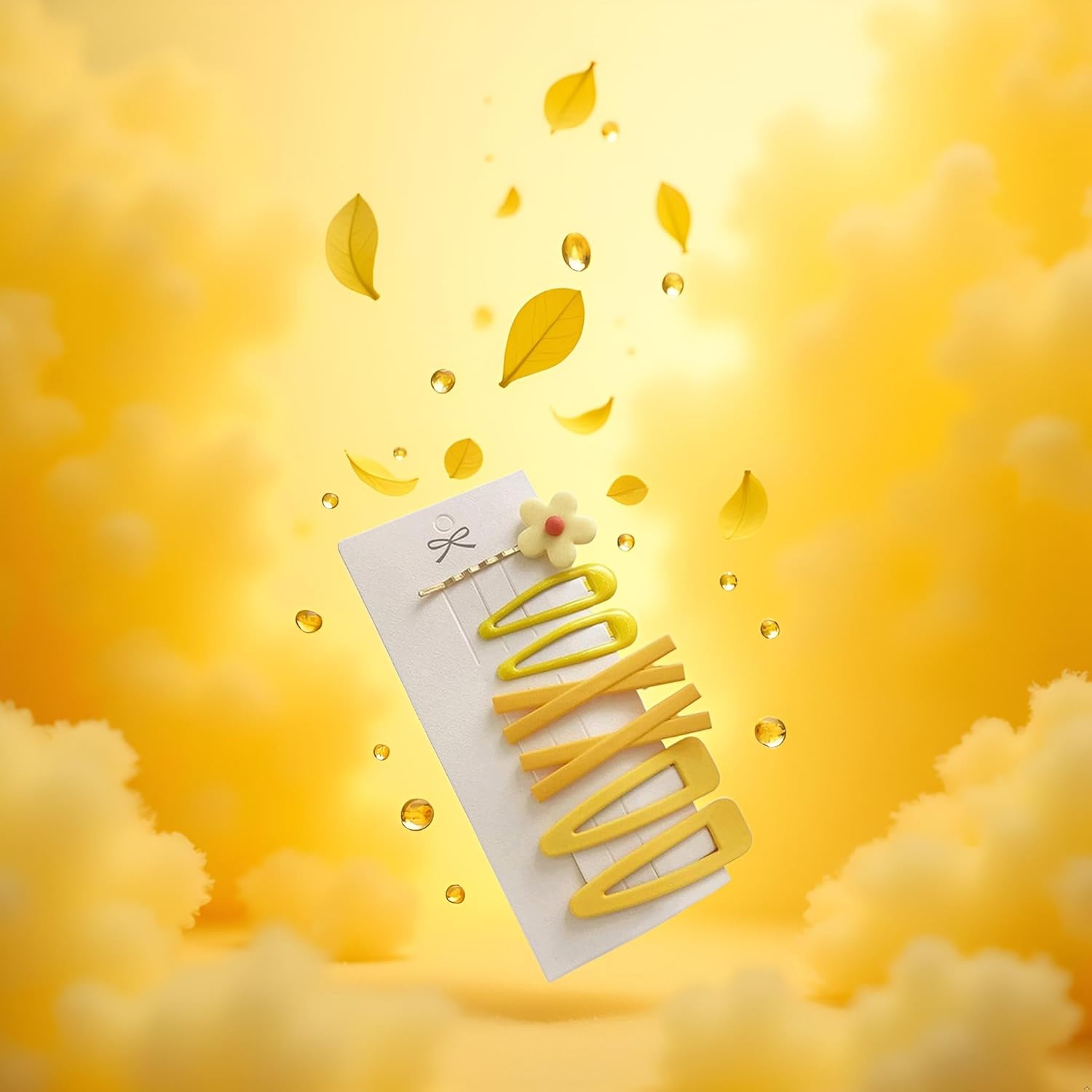 1 Set Yellow Sweet Flower Women Girl Barrette Bobby Pin Hairpin Hair Clips Decoration Elegant Gold Gifts,Clips and Barrettes,Hair Clips,Hair Accessories image number 3