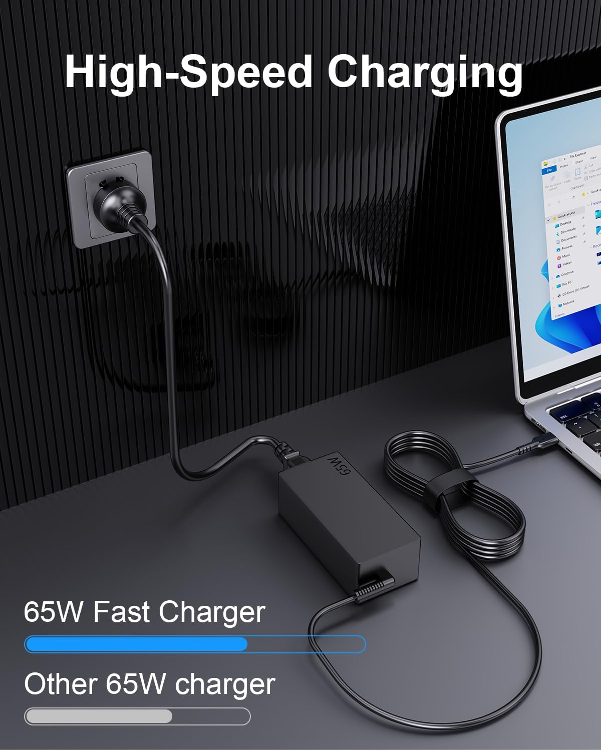 65W USB C Laptop Charger,Replacement for Lenovo Thinkpad T14 T15 T480 T480S T490 T490S T580 T590,Chromebook 300E 500E Yoga C930 image number 6