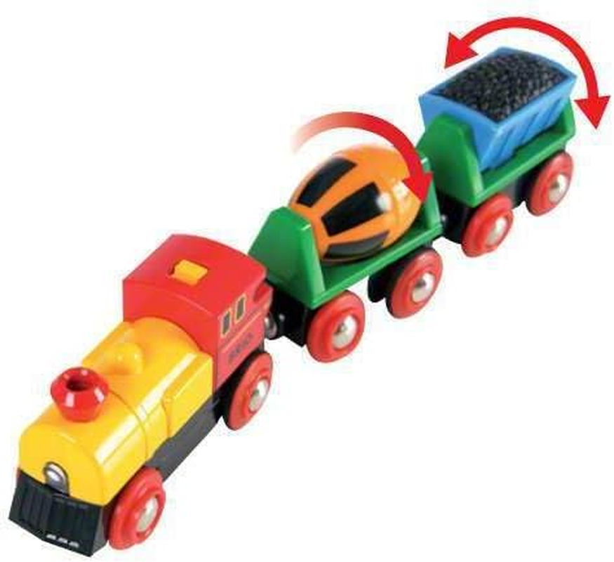BRIO World 33319 Battery Operated Action Train &ndash; Wooden Train Engine with Motorised Movement, Compatible with BRIO Railway Sets for Kids 3+ Years image number 3