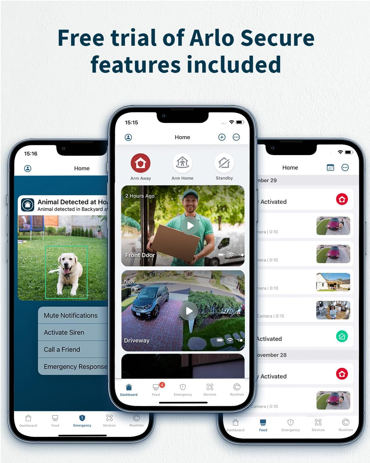 Arlo Essential 2 HD Video Security Camera Outdoor Wireless, Battery Operated Home Camera with Colour Night Vision, Light, Siren, 2 Way Audio & Wifi, Arlo Secure Free Trial, 2 Cameras, White image number 1