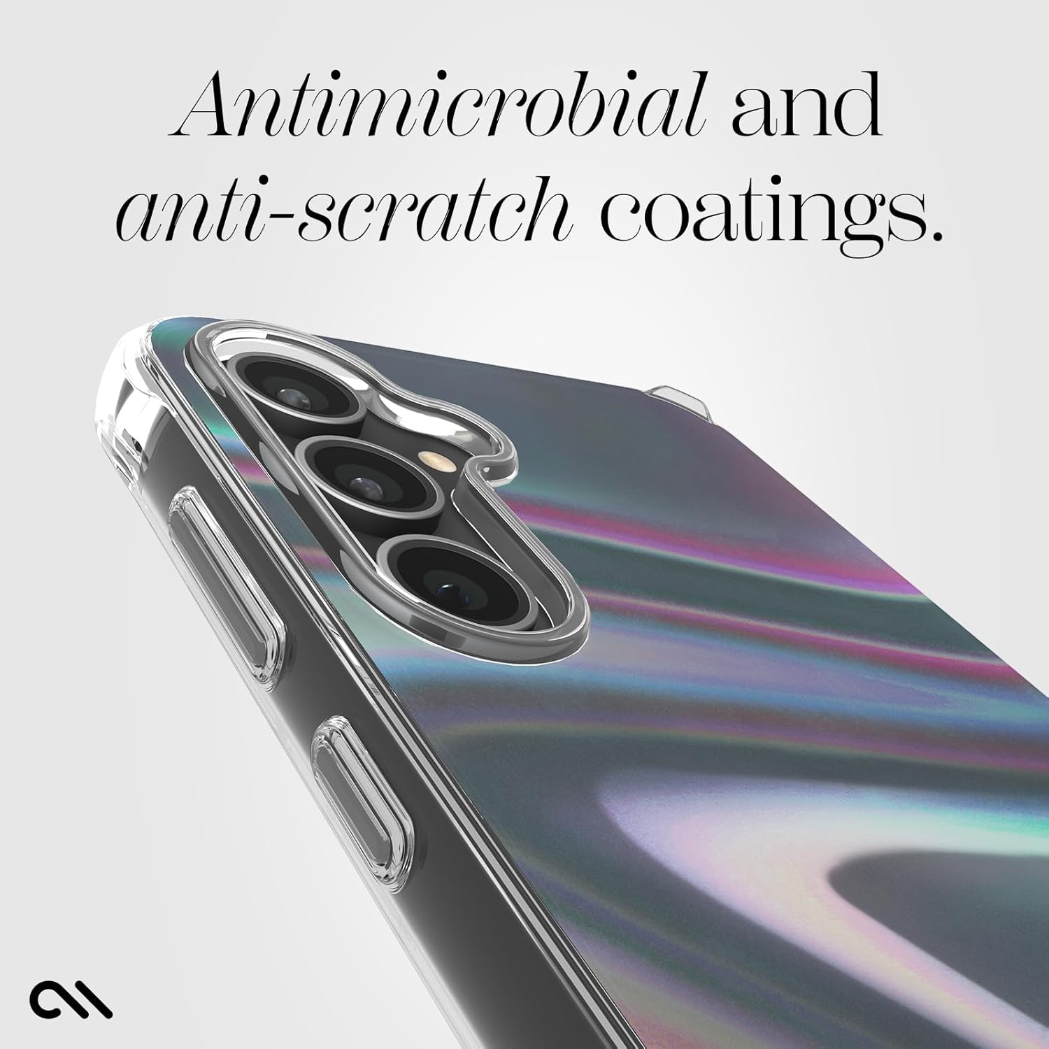 Case-Mate Soap Bubble Samsung Galaxy S23 FE 5G Case [6.4"] [12Ft Drop Protection] [Wireless Charging] Phone Case for Samsung Galaxy S23 FE 5G - Iridescent Swirl Effect, Anti-Scratch, Slim - Iridescent - Tough Black image number 5