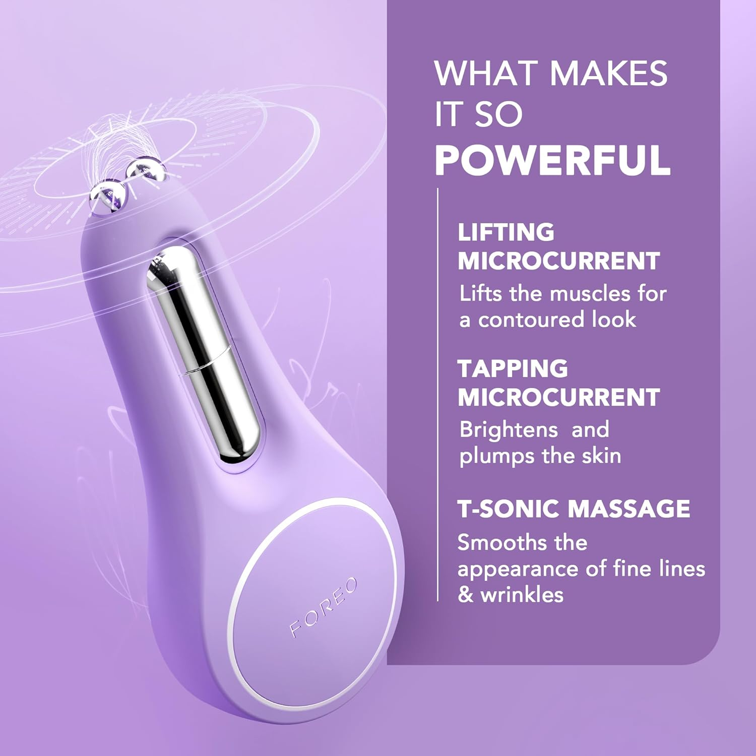 FOREO a Wink 'N' a Smile Bundle - BEAR 2 Eyes & Lips Microcurrent Smoothing Device + FOREO SUPERCHARGED Eye & Lip Contour Booster Serum 3X3.5Ml - Dark Circles under Eye Treatment and Lip Plumper Device