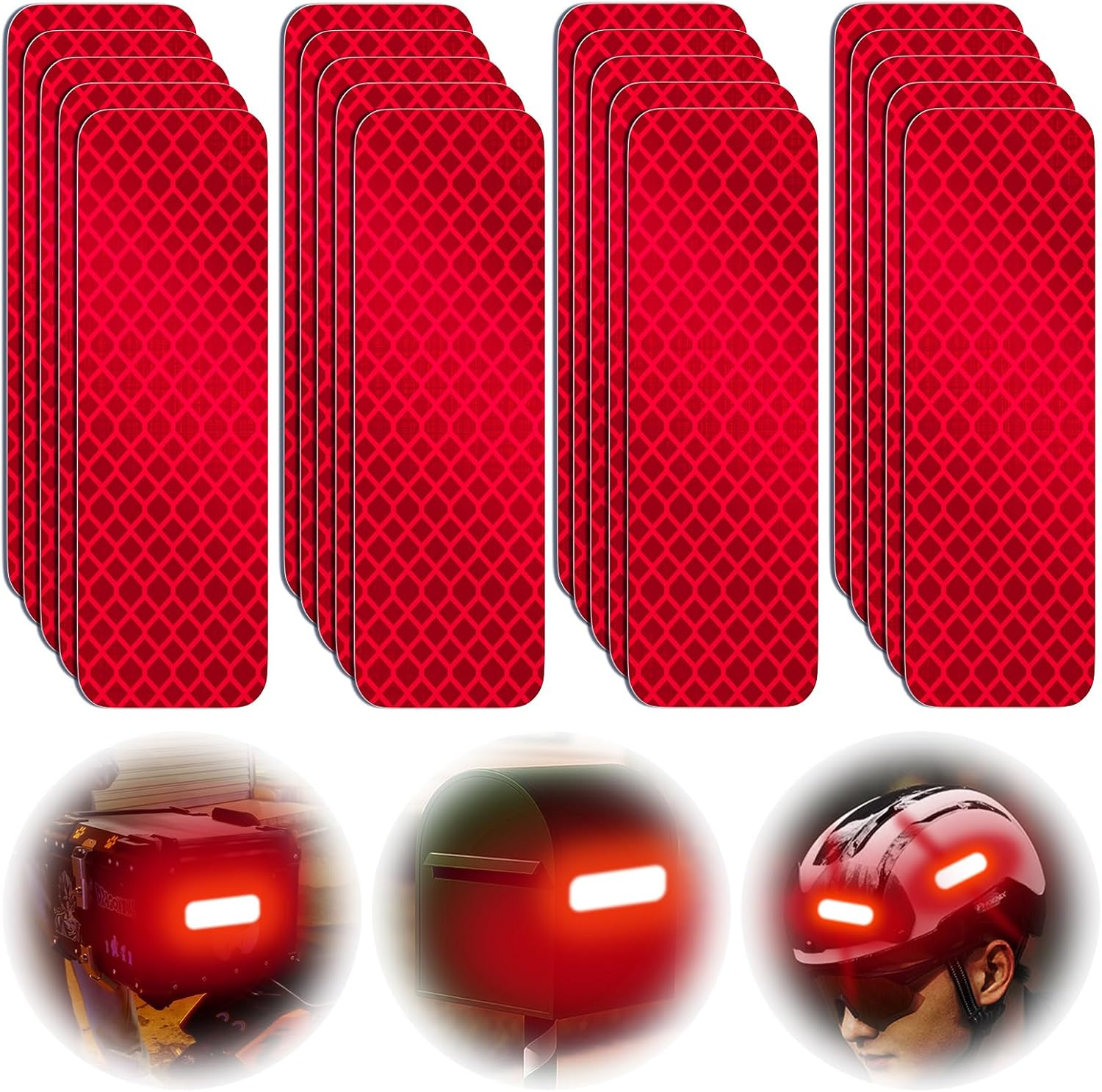 Reflective Stickers Made of 3M Dg3,Super Reflection, Safety Reflective Tape for Car Trailer Truck Bike Motorcycle, 20 Pcs Fluorescent Yellow-Green Outdoor Waterproof 3.15" X 1.18"