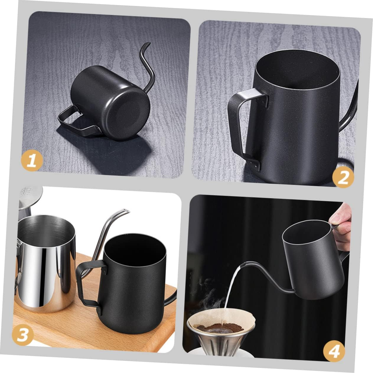 DECHOUS Handheld Stainless Steel Coffee Kettle Long Spout Drip Pot for Precise Brewing Scald Coffee Maker Tea Water Dispenser Safe and Design image number 5